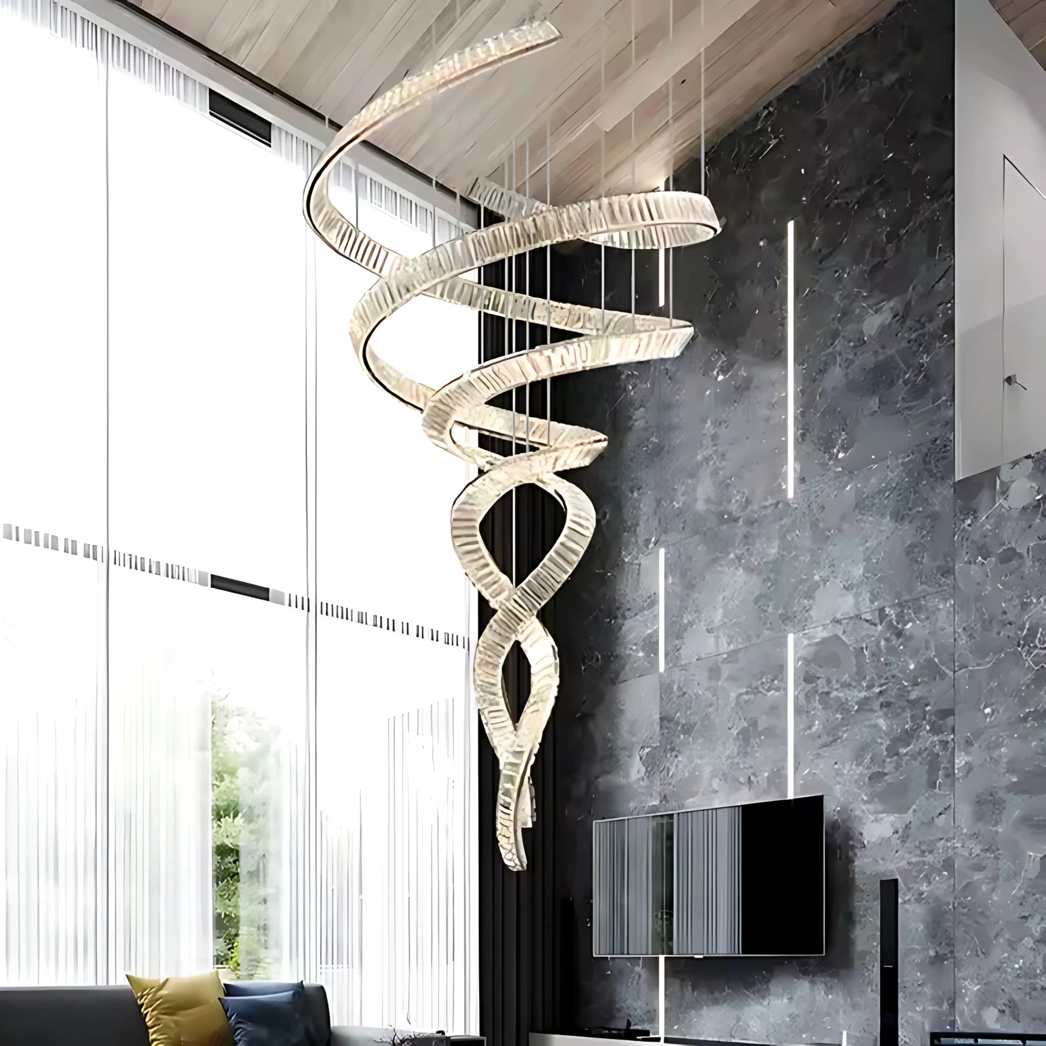 AURORA SWIRL STAIRCASE CHANDELIER