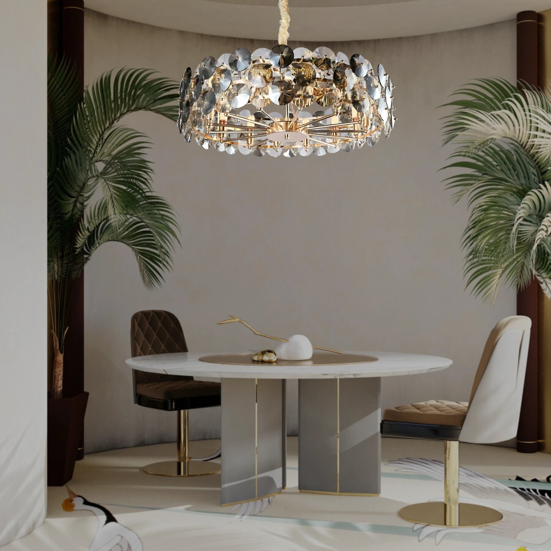 RETRO SMOKE HALO CHANDELIER