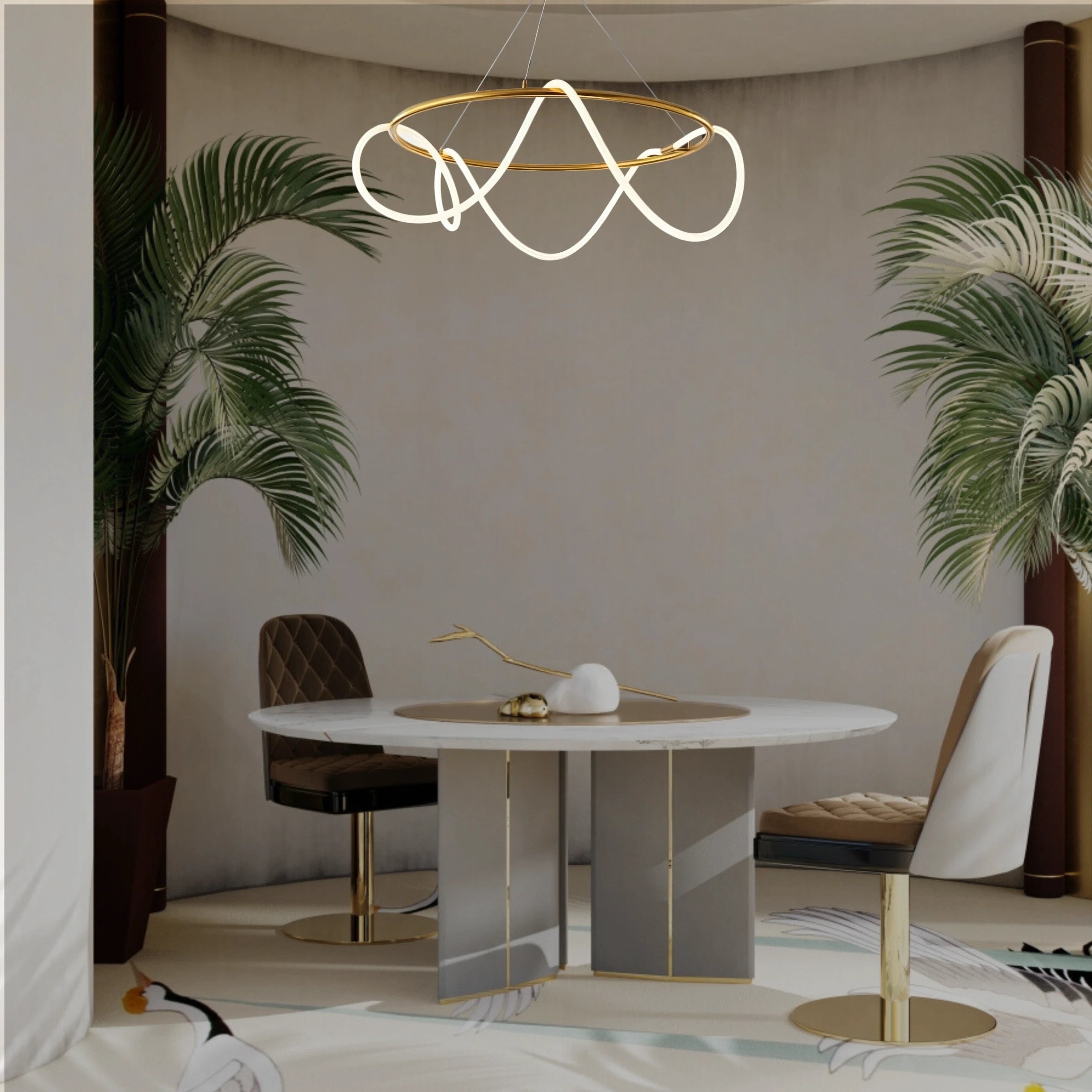 AMORPHOUS TUBE HALO CHANDELIER