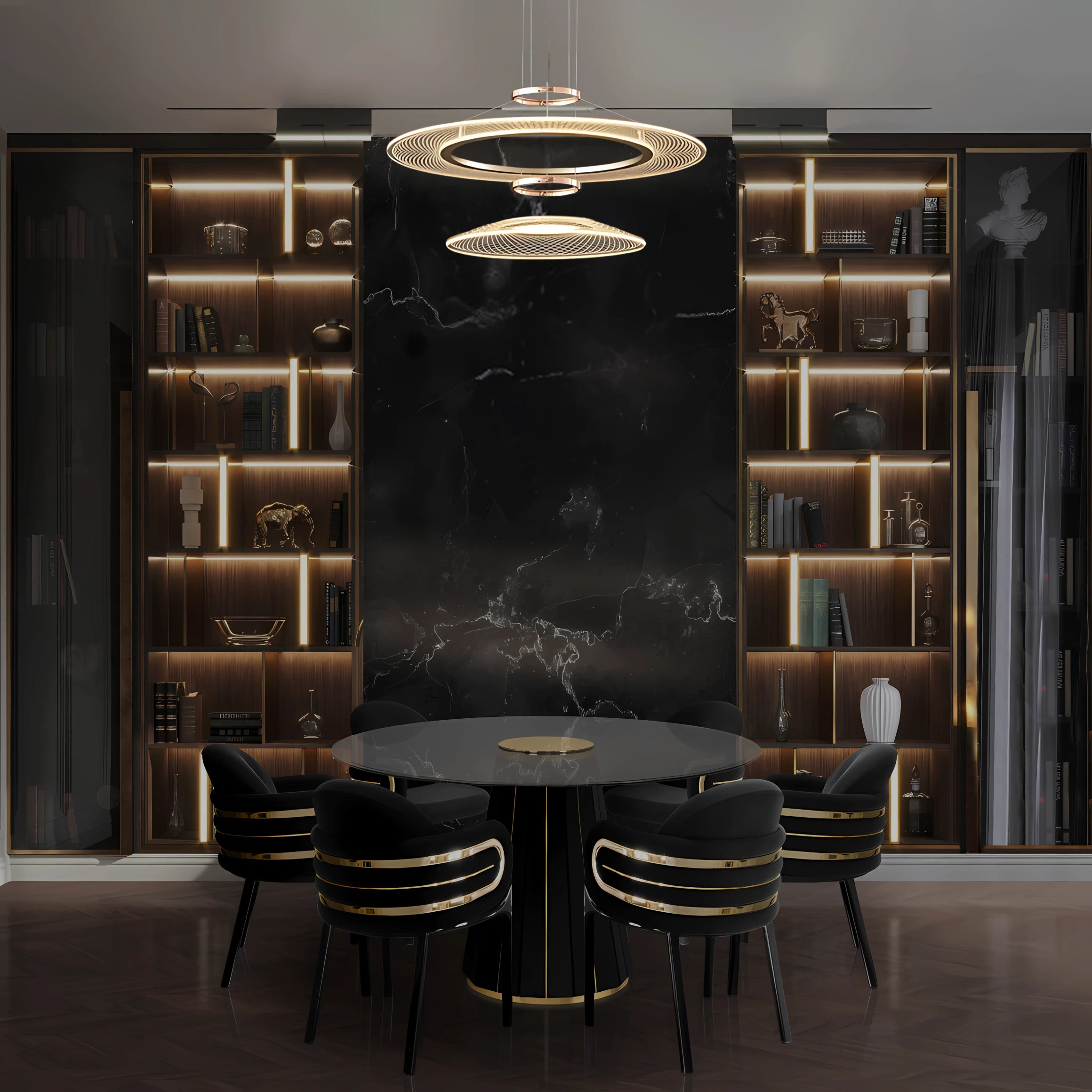 CERCLES CÉLESTES 2 TIER CHANDELIER