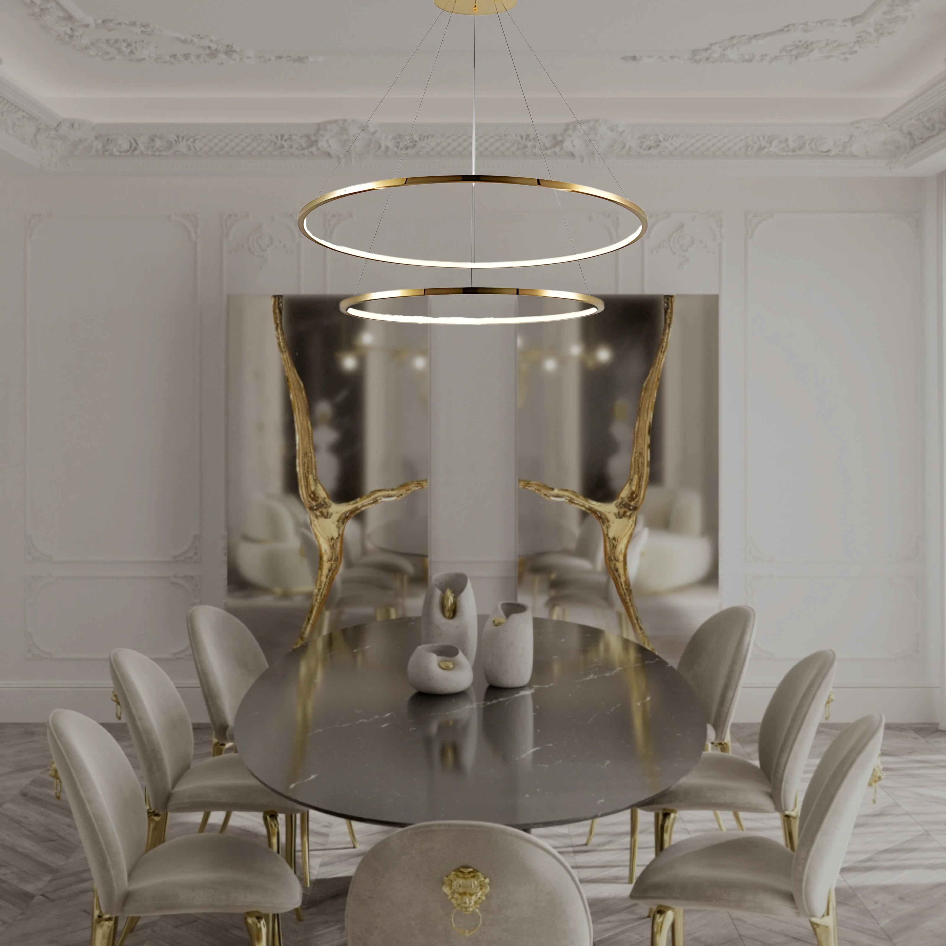 CIRCLE OF LIFE 2 TIER CHANDELIER