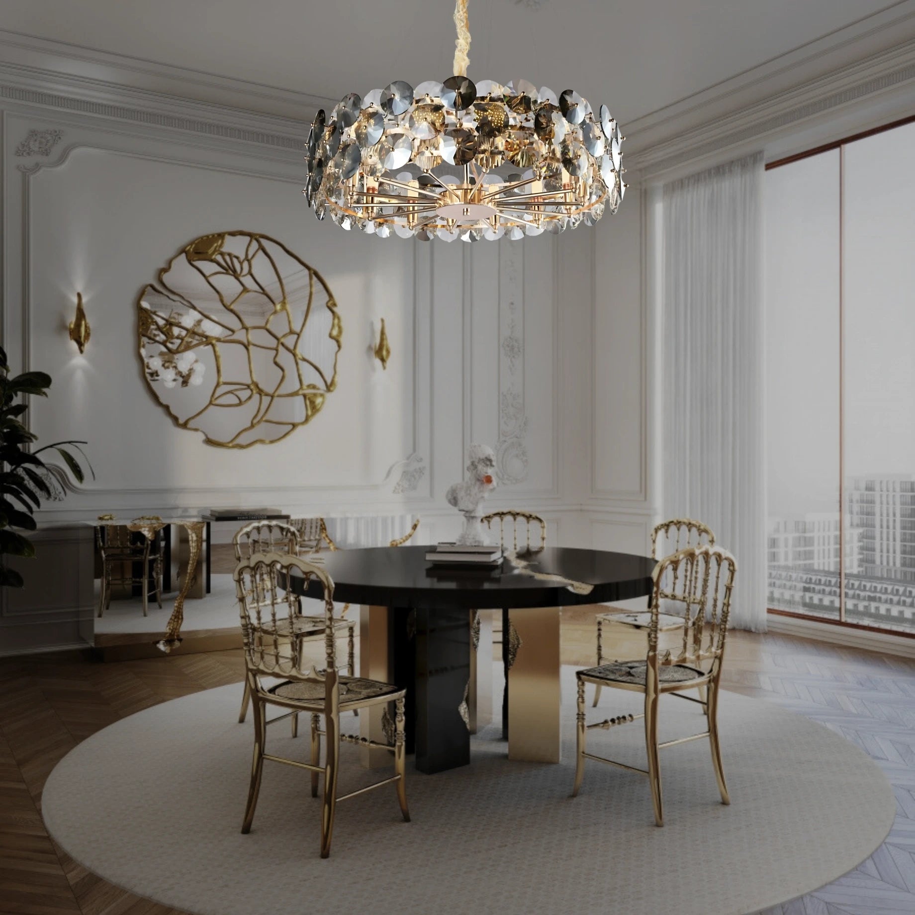 RETRO SMOKE HALO CHANDELIER