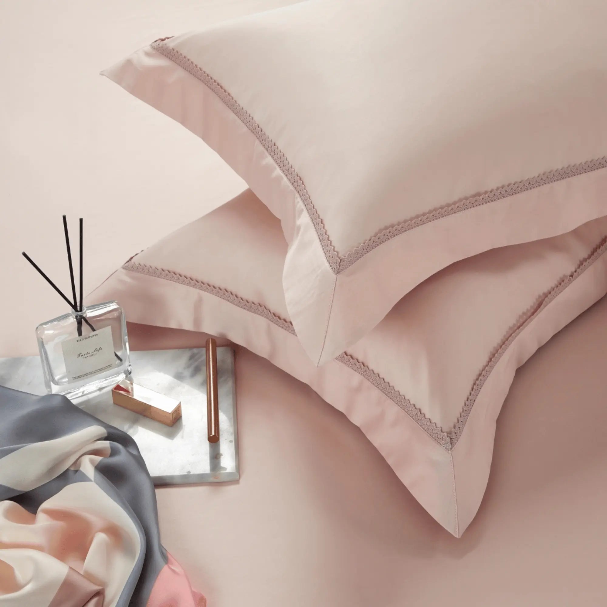 PEACH BLUSH SERENITY 1000 THREAD COUNT DUVET COVER & SHAMS