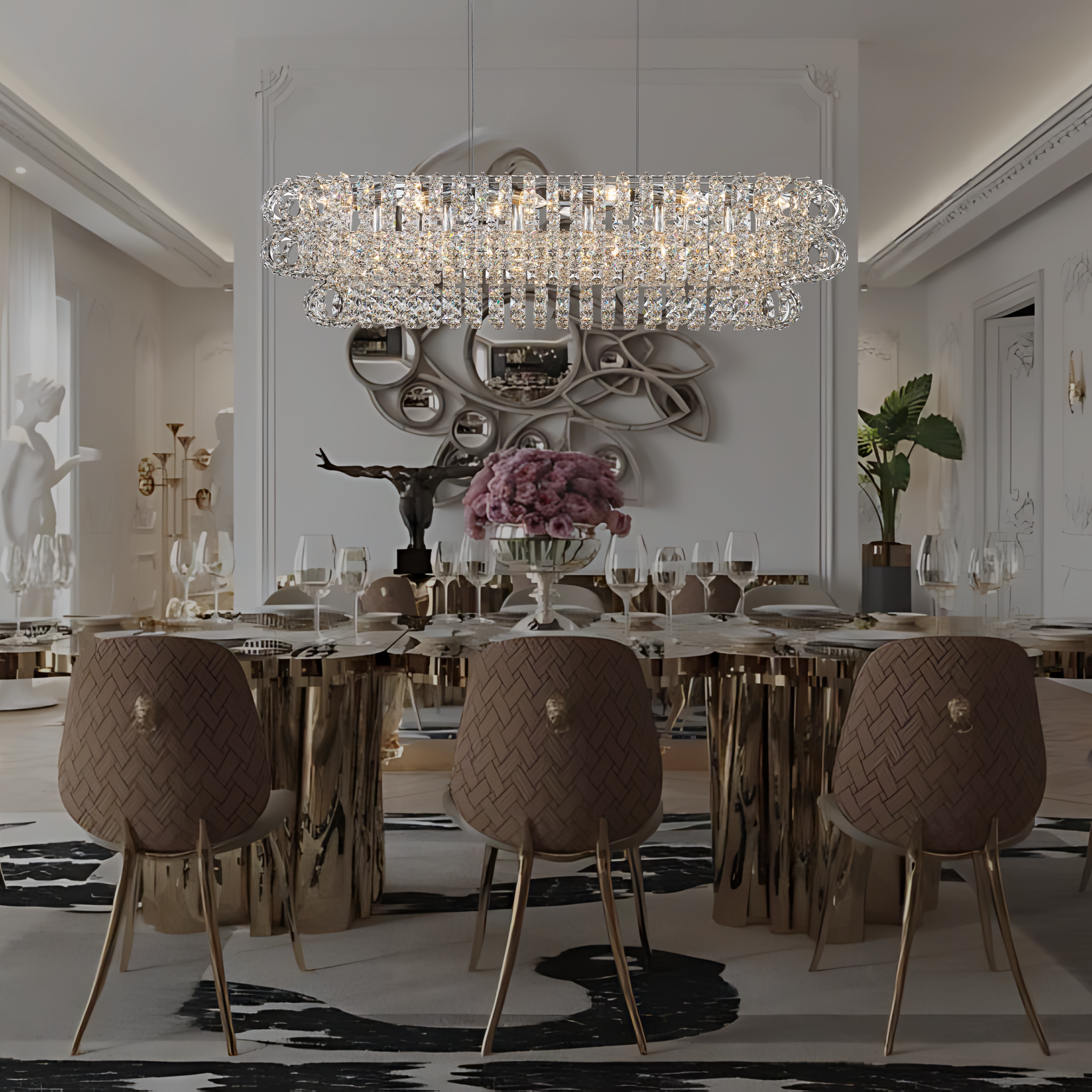 AMULETTE OVAL 3 TIER CHANDELIER