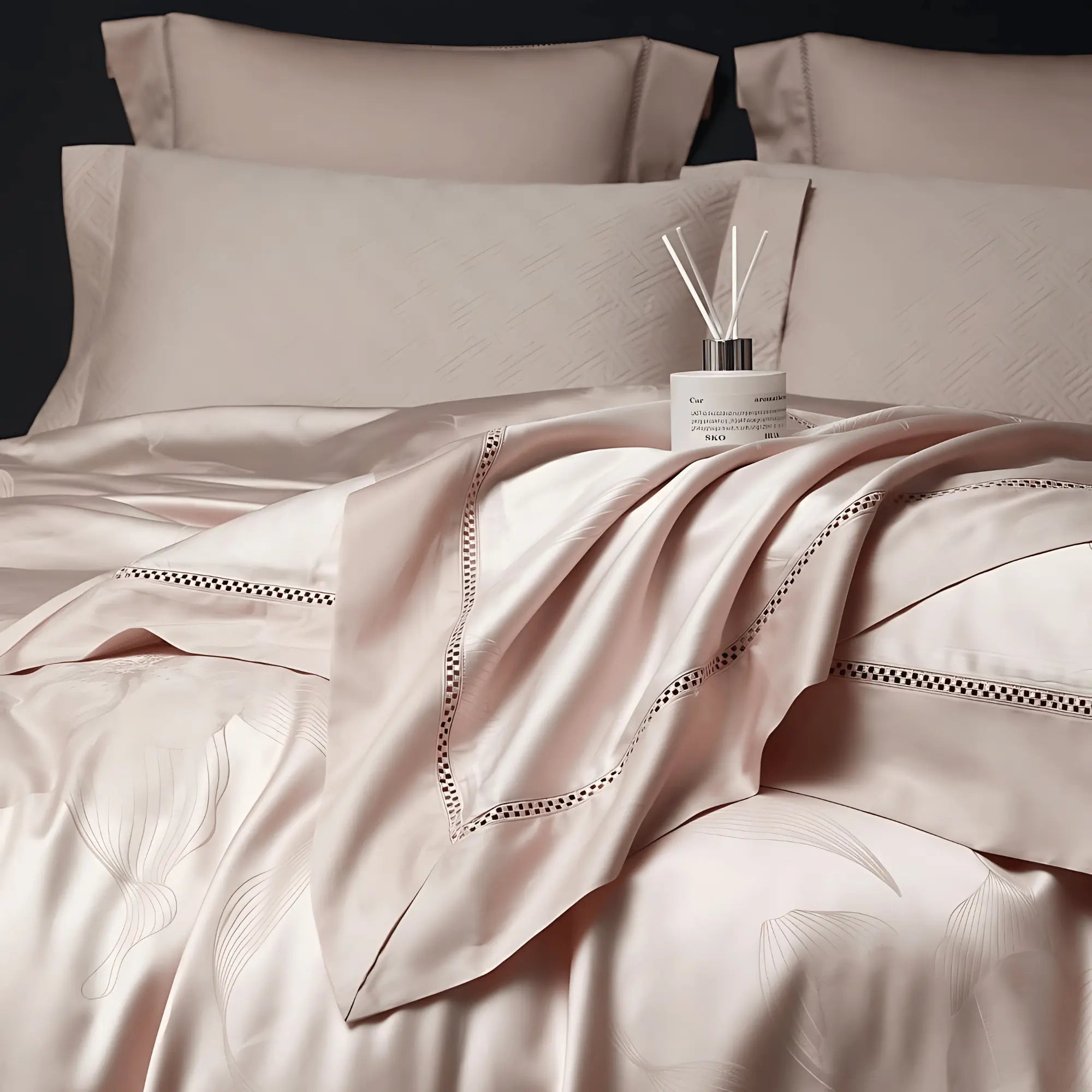 PEACH BLOSSOM 1400 THREAD COUNT DUVET COVER & SHAMS