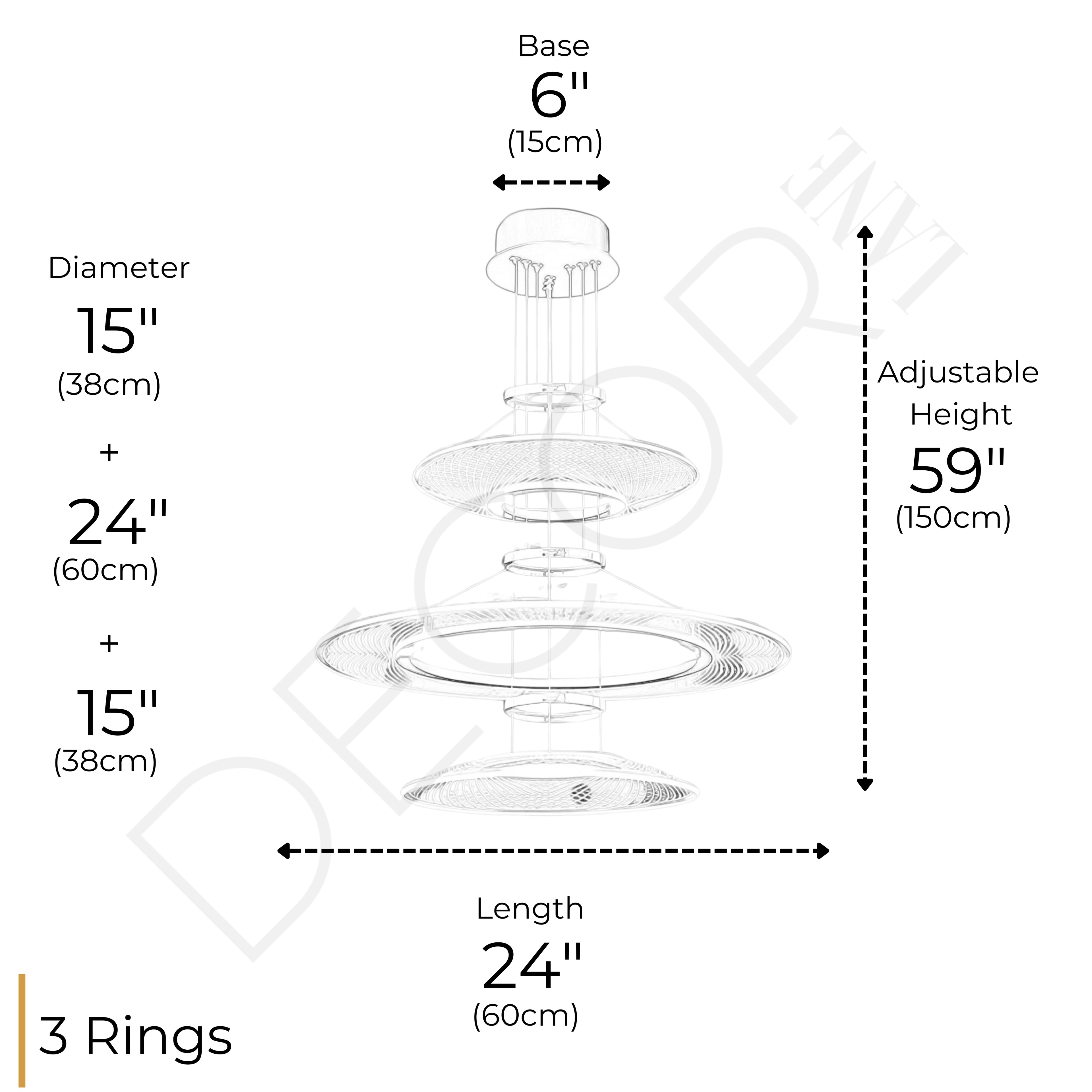 CERCLES CÉLESTES 3 TIER CHANDELIER