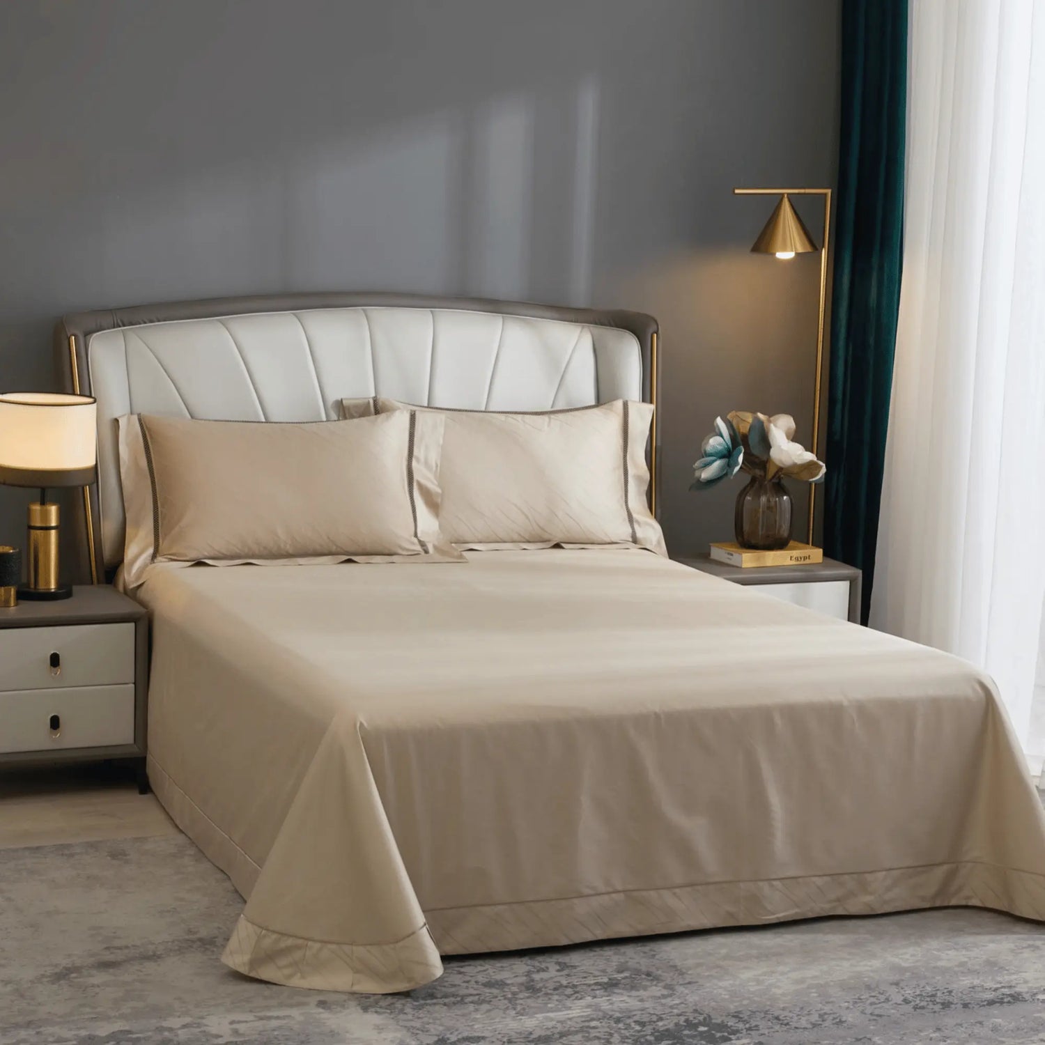 CHAMPAGNE LUXE 1000 THREAD COUNT DUVET COVER & SHAMS