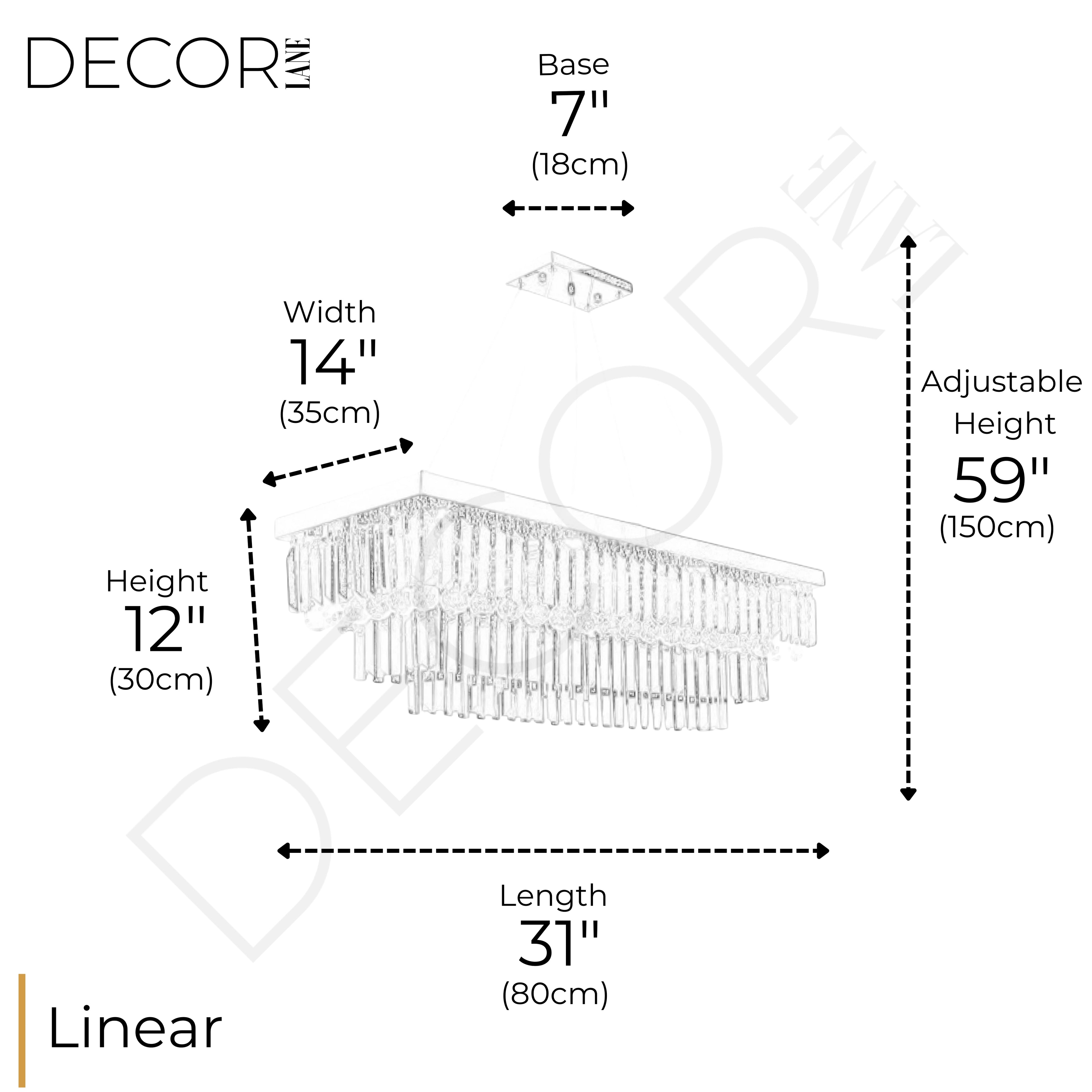 BRUME SEREINE LINEAR CHANDELIER