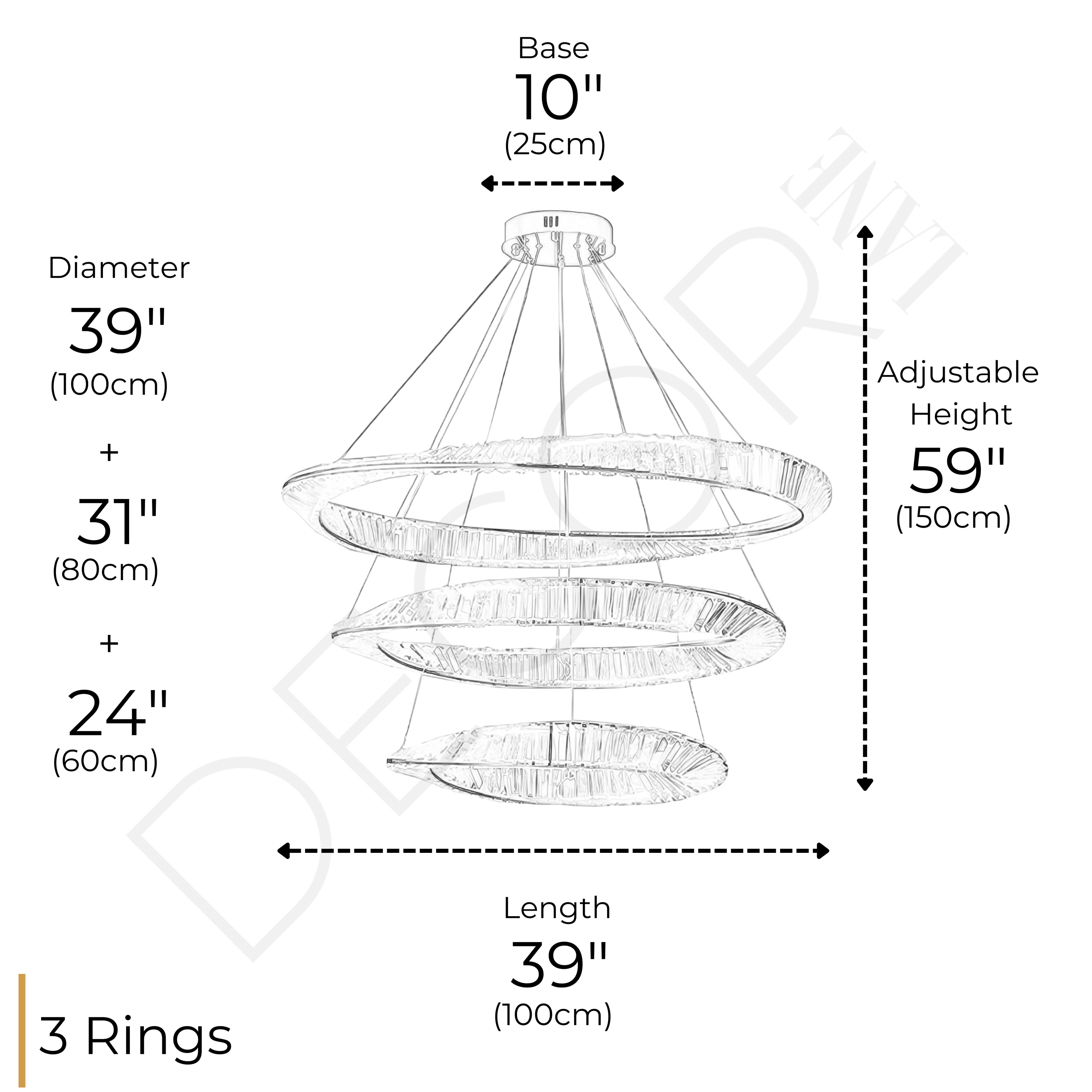 THE MOBIUS STRIP 3 TIER CHANDELIER