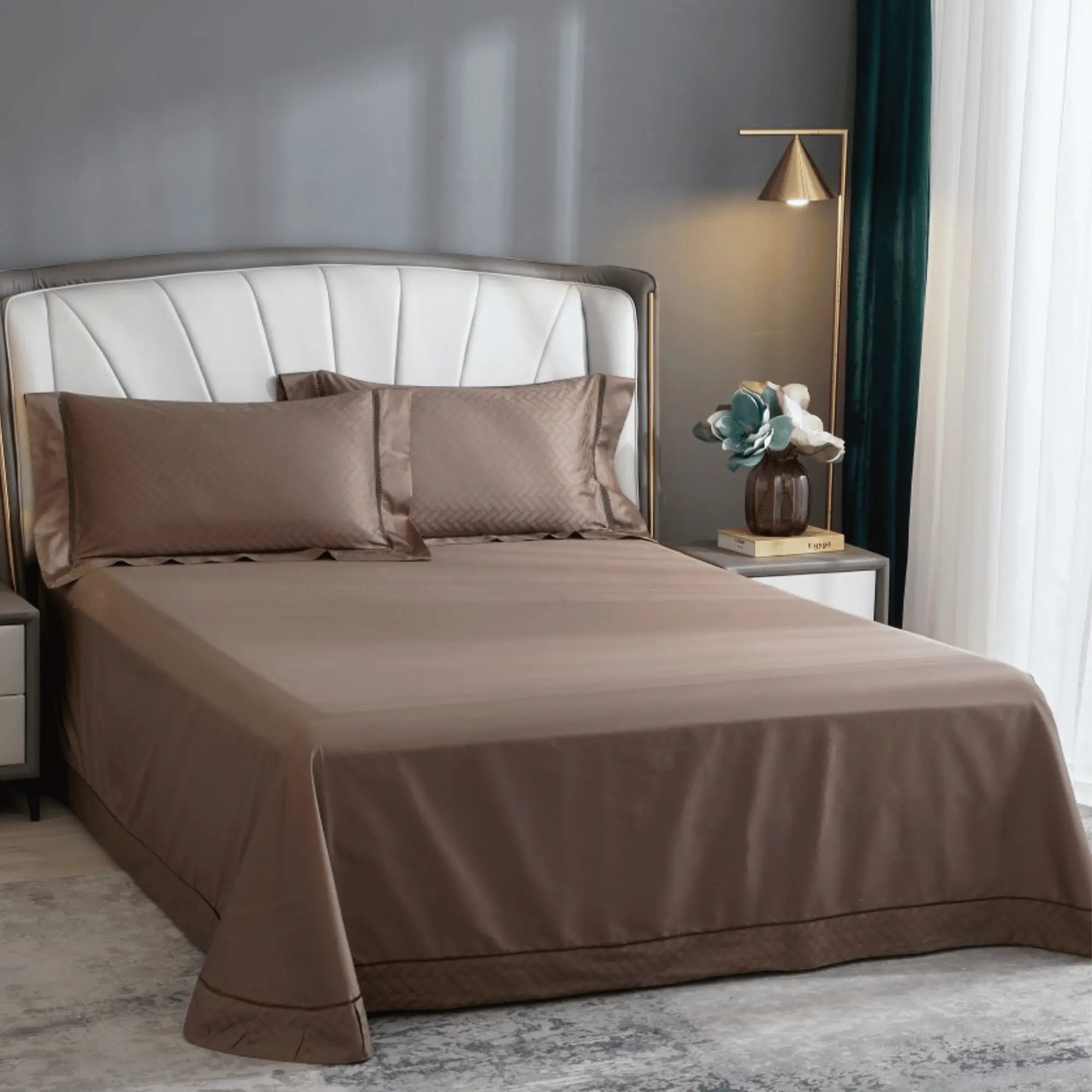 MOCHA ALLURE 1000 THREAD COUNT DUVET COVER & SHAMS