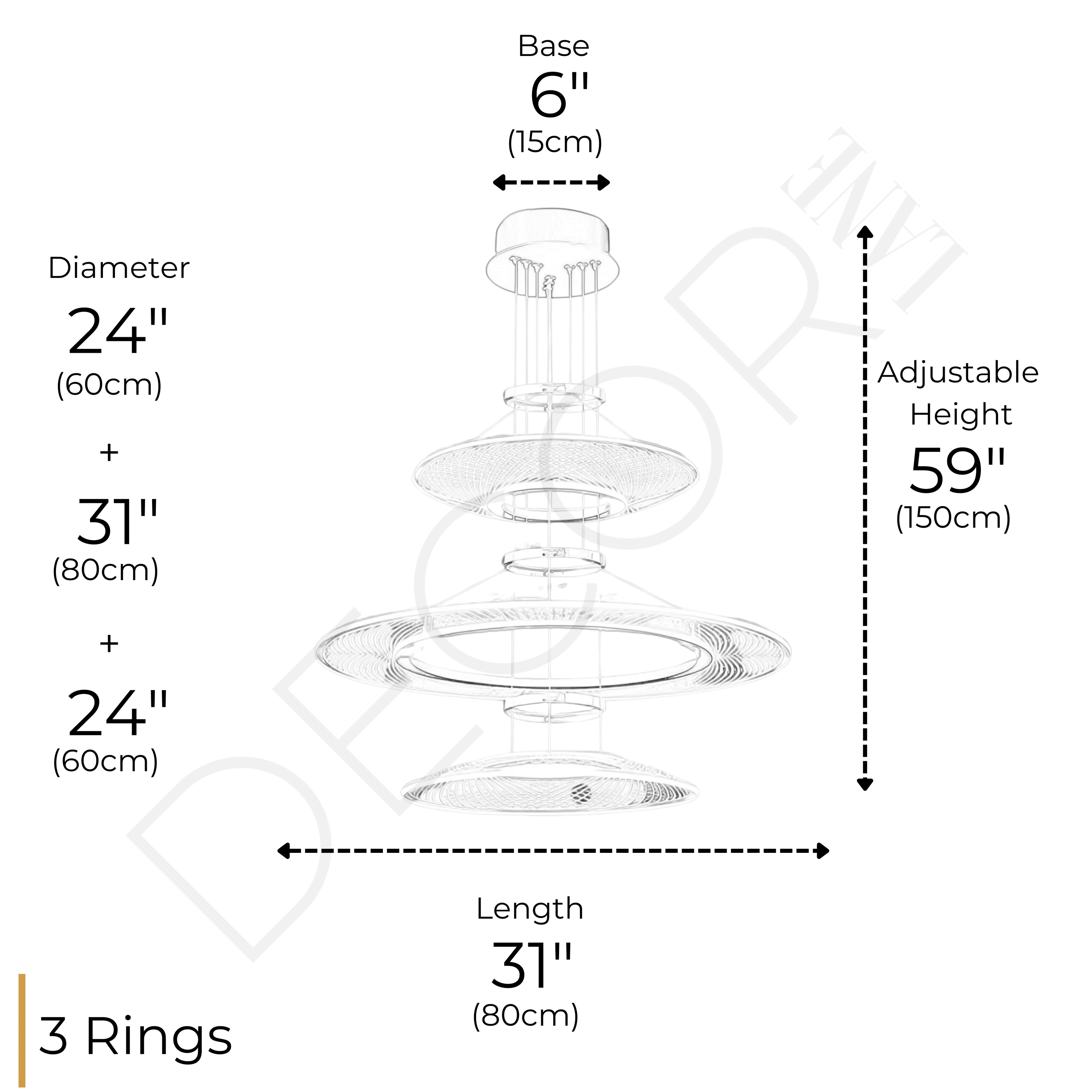 CERCLES CÉLESTES 3 TIER CHANDELIER