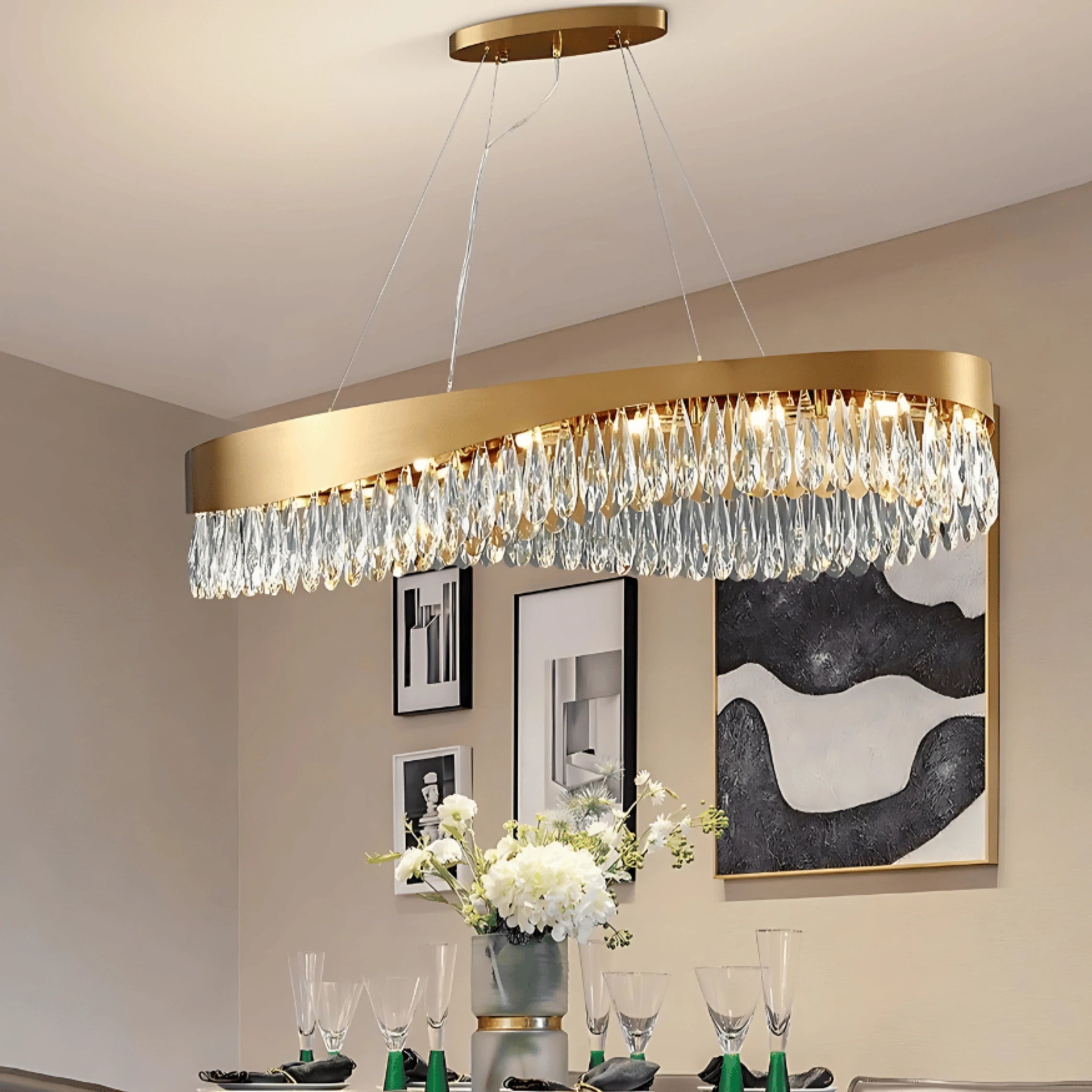 LUXURY WAVE OVAL CHANDELIER