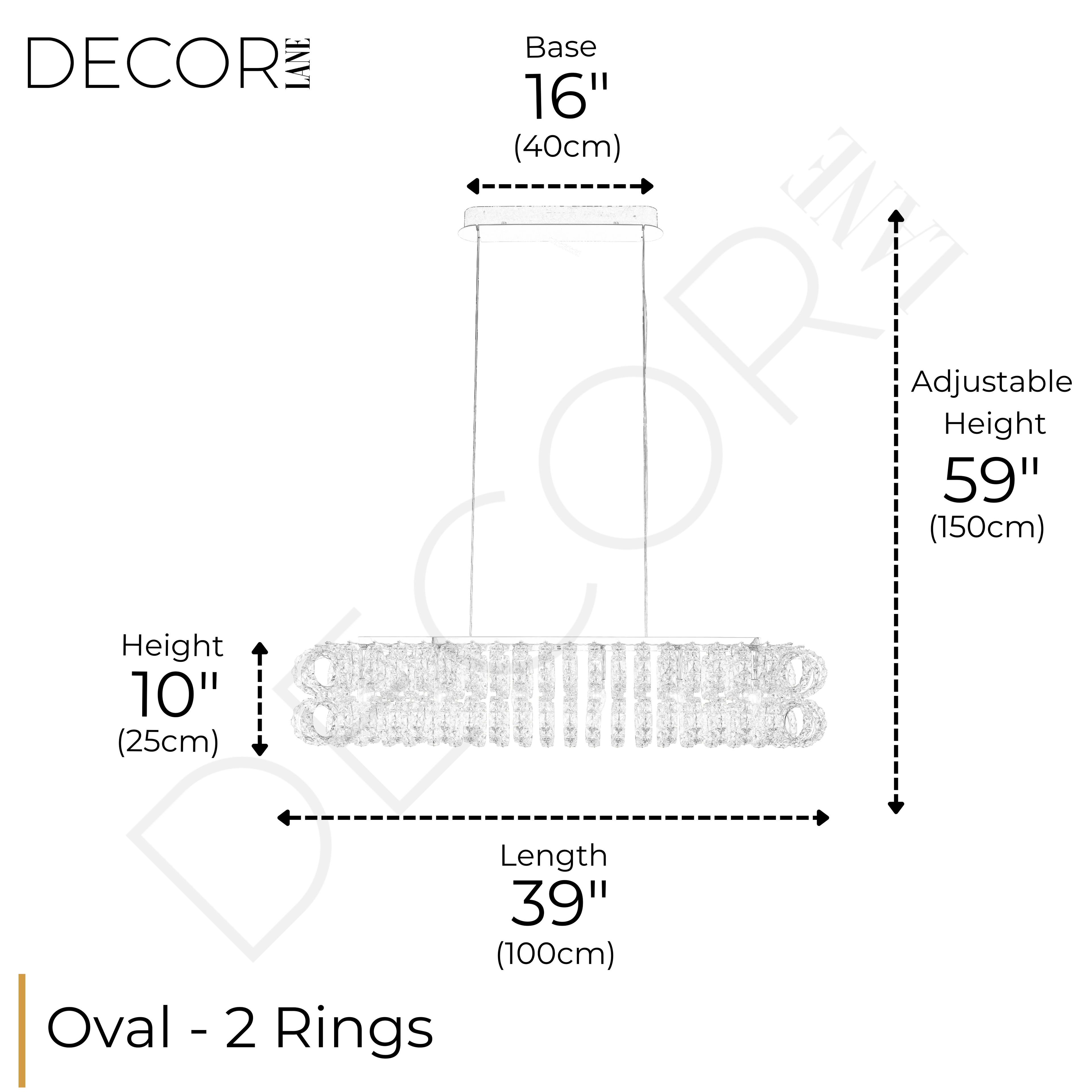 AMULETTE OVAL 2 TIER CHANDELIER