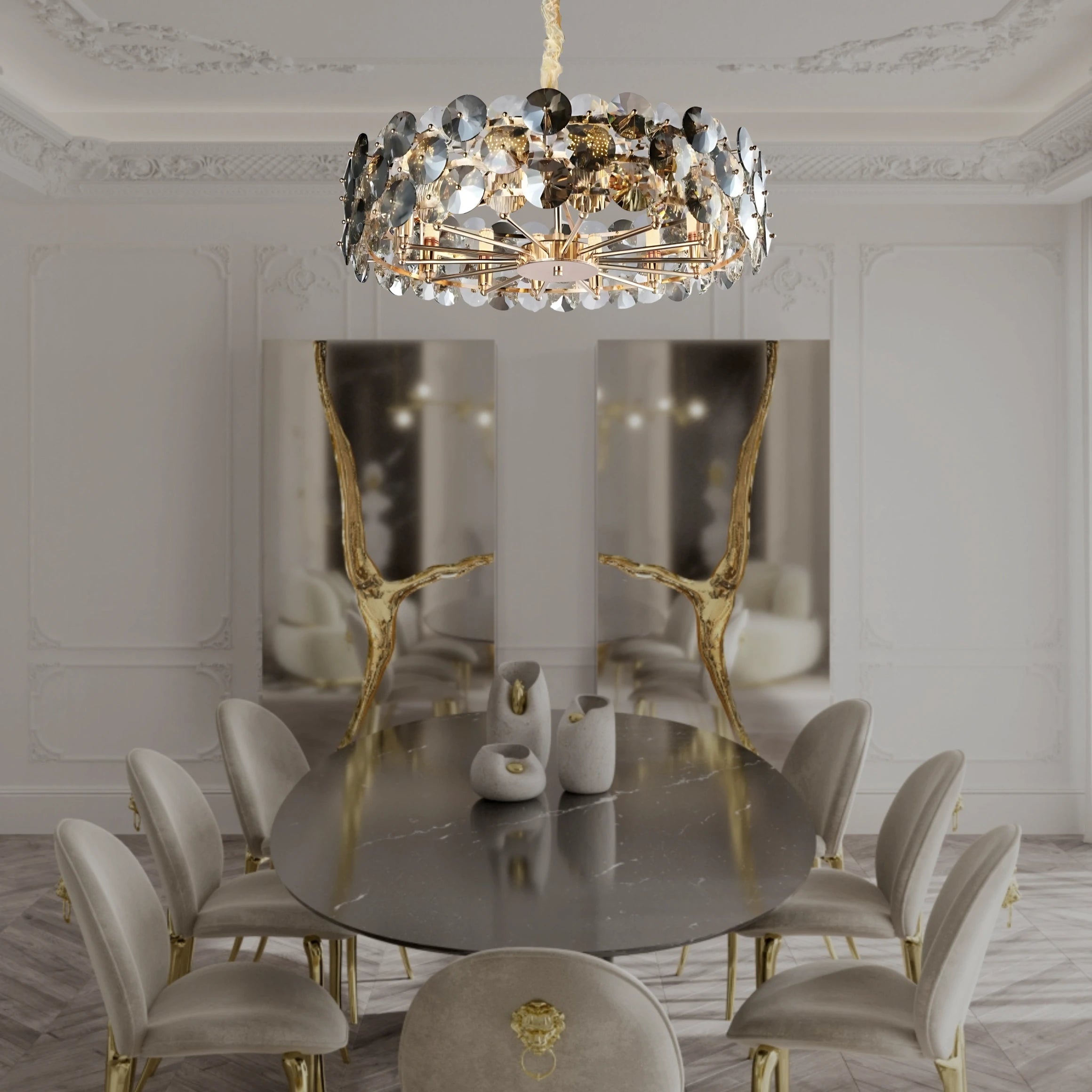 RETRO SMOKE HALO CHANDELIER