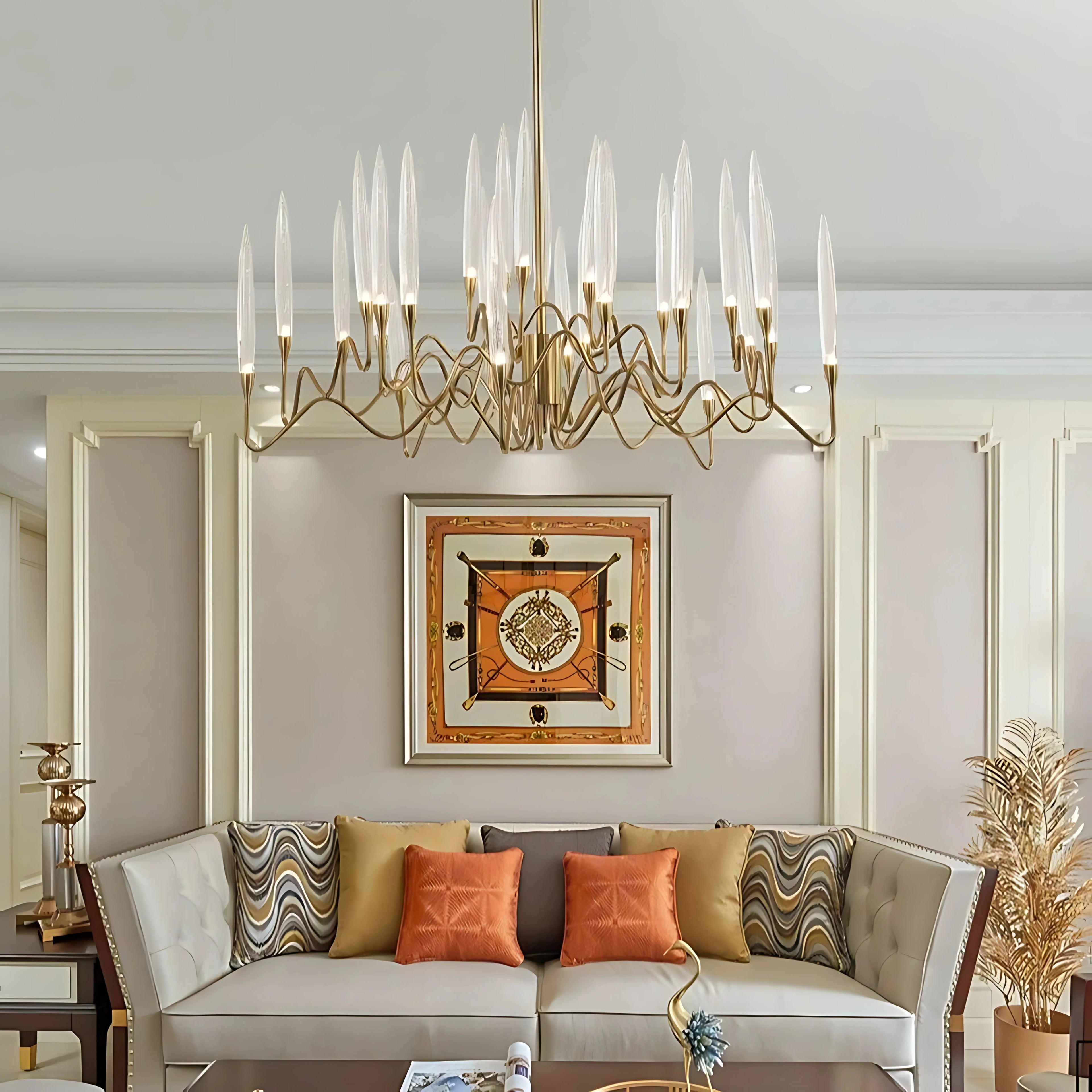 EUROPEAN CANDLE HALO CHANDELIER