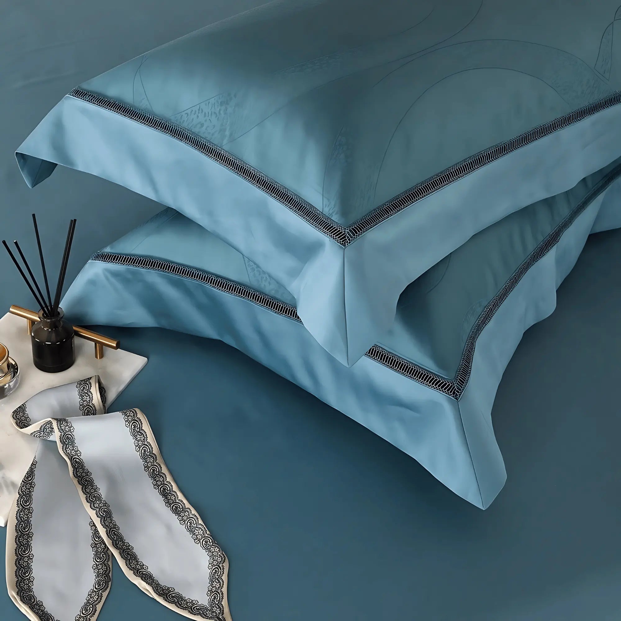 TEAL HARMONY 1000 THREAD COUNT DUVET COVER & SHAMS