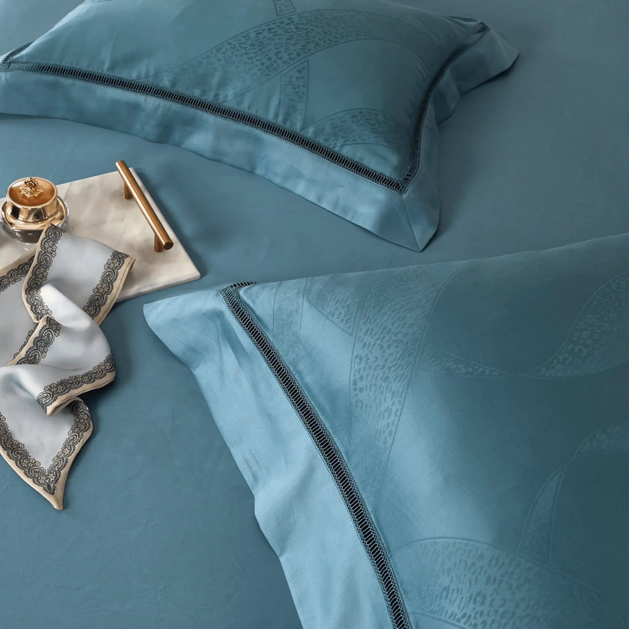 TEAL HARMONY 1000 THREAD COUNT DUVET COVER & SHAMS