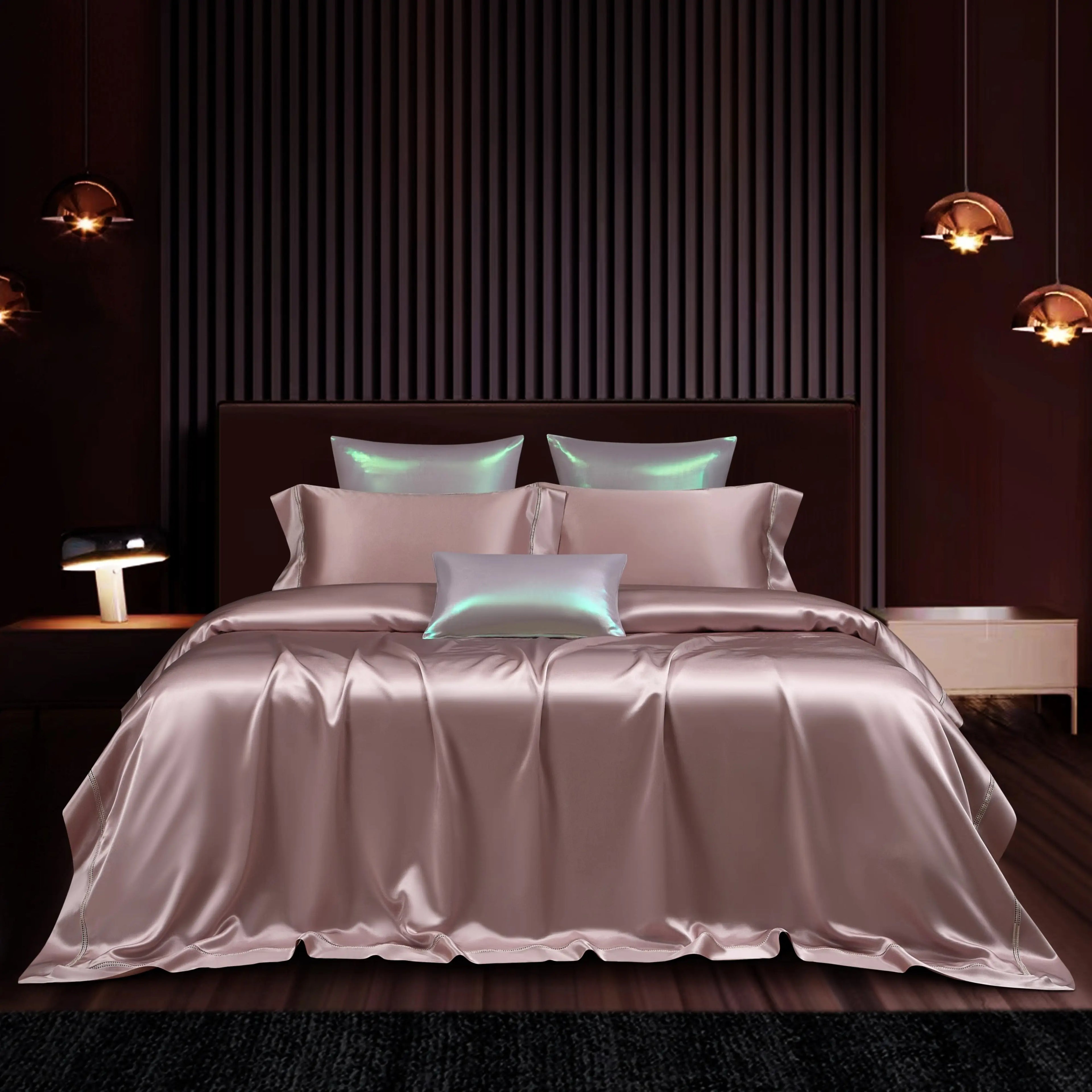 ROSE SHIMMER MULBERRY SILK DUVET COVER & SHAMS