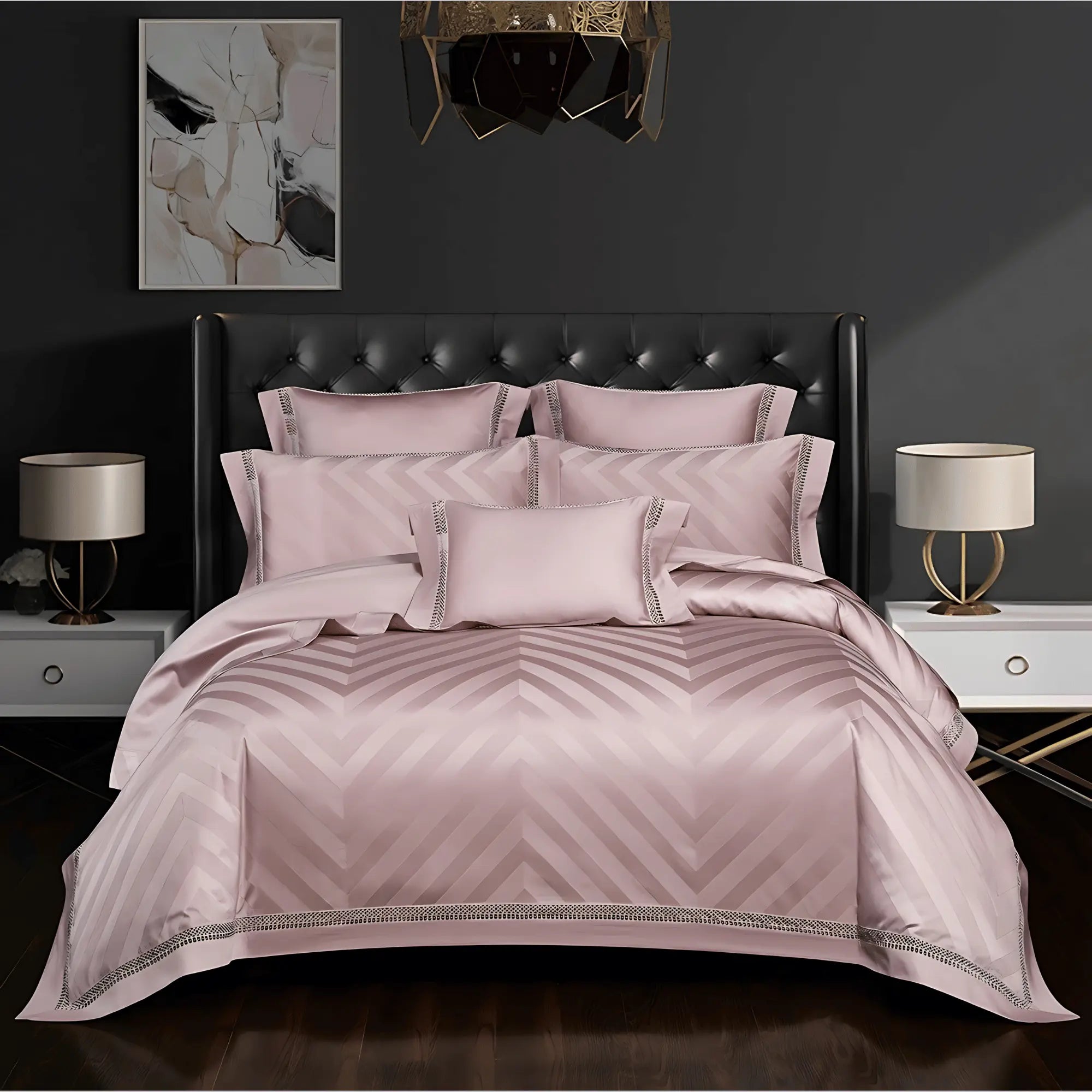 BLUSH MAUVE ELEGANCE 1000 THREAD COUNT DUVET COVER & SHAMS
