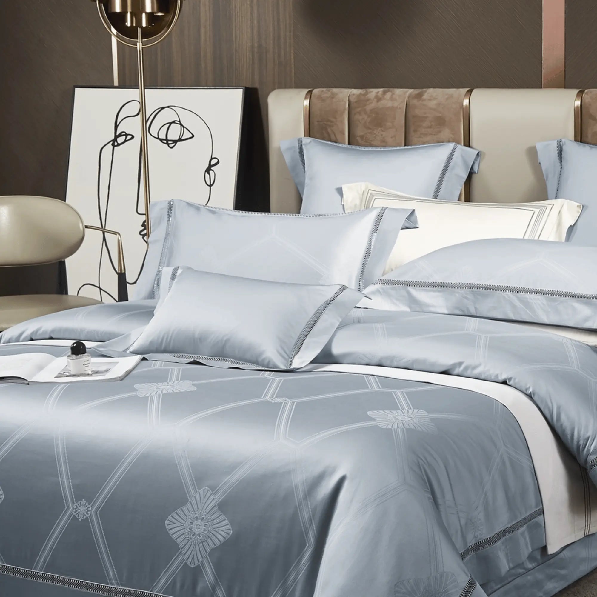 MIST SERENITY 1000 THREAD COUNT DUVET COVER & SHAMS