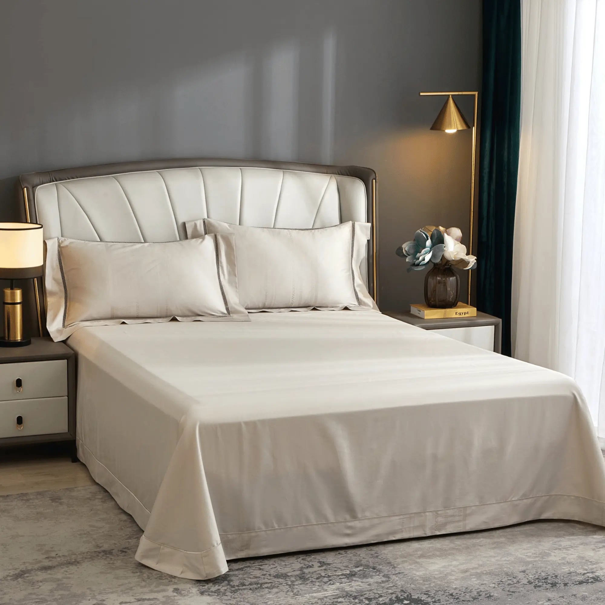 IVORY RADIANCE 1000 THREAD COUNT DUVET COVER & SHAMS