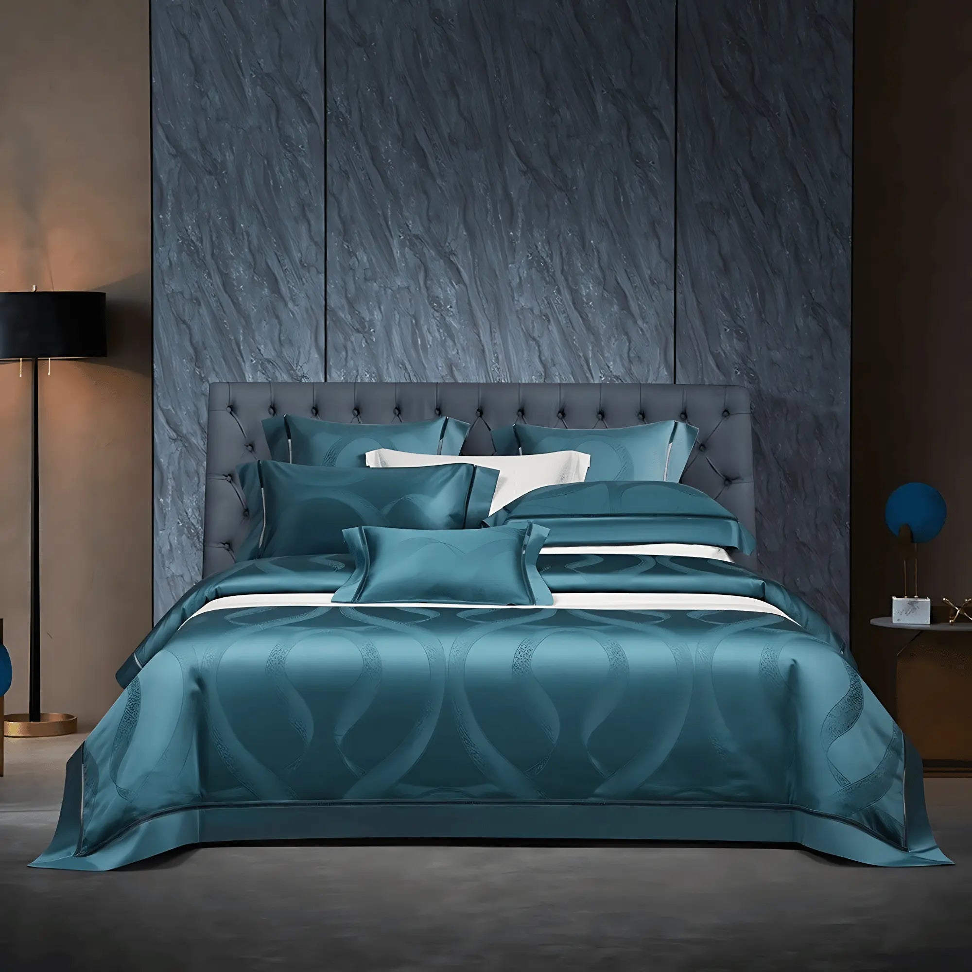 TEAL HARMONY 1000 THREAD COUNT DUVET COVER & SHAMS