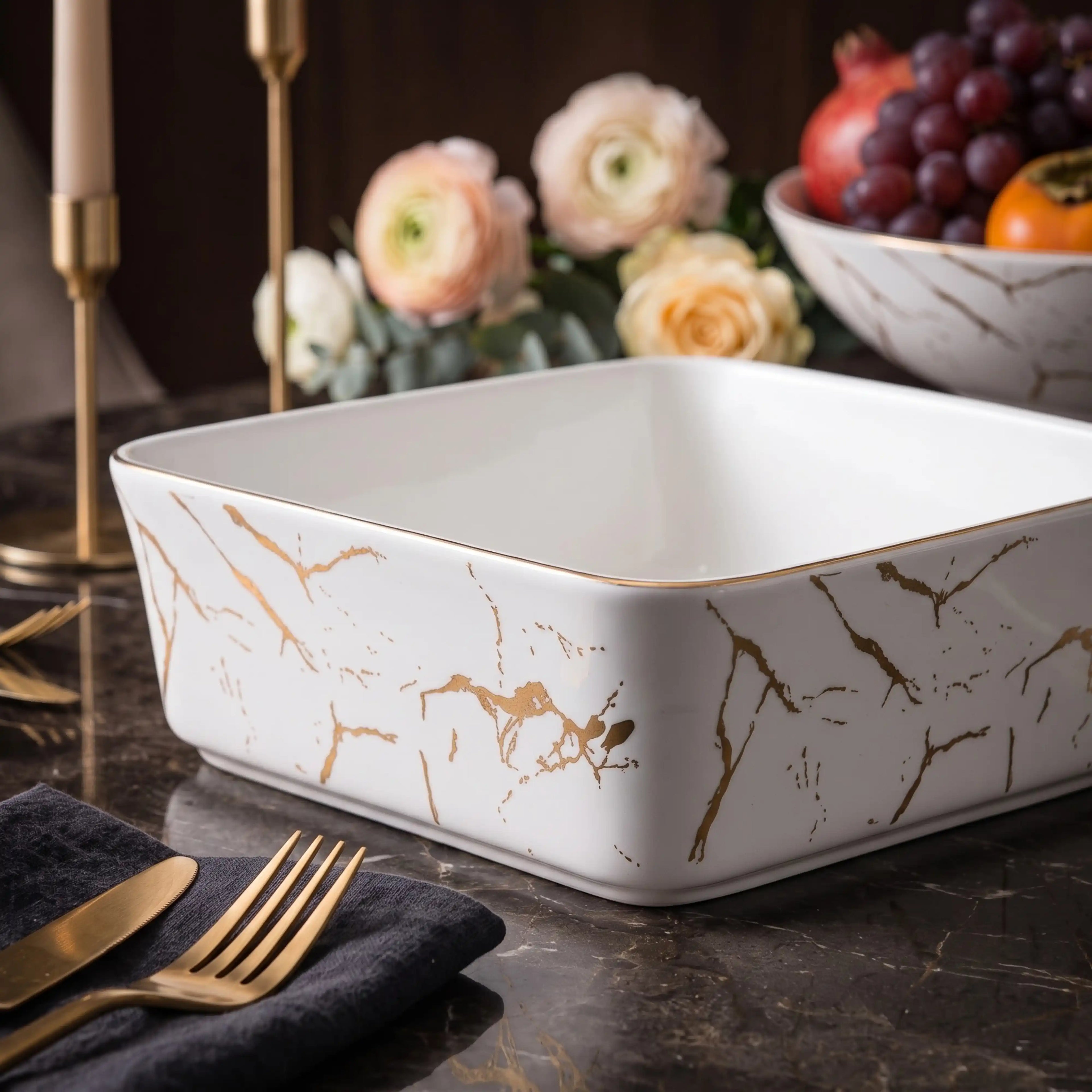 LIGHTNING BLANC SQUARE BOWL