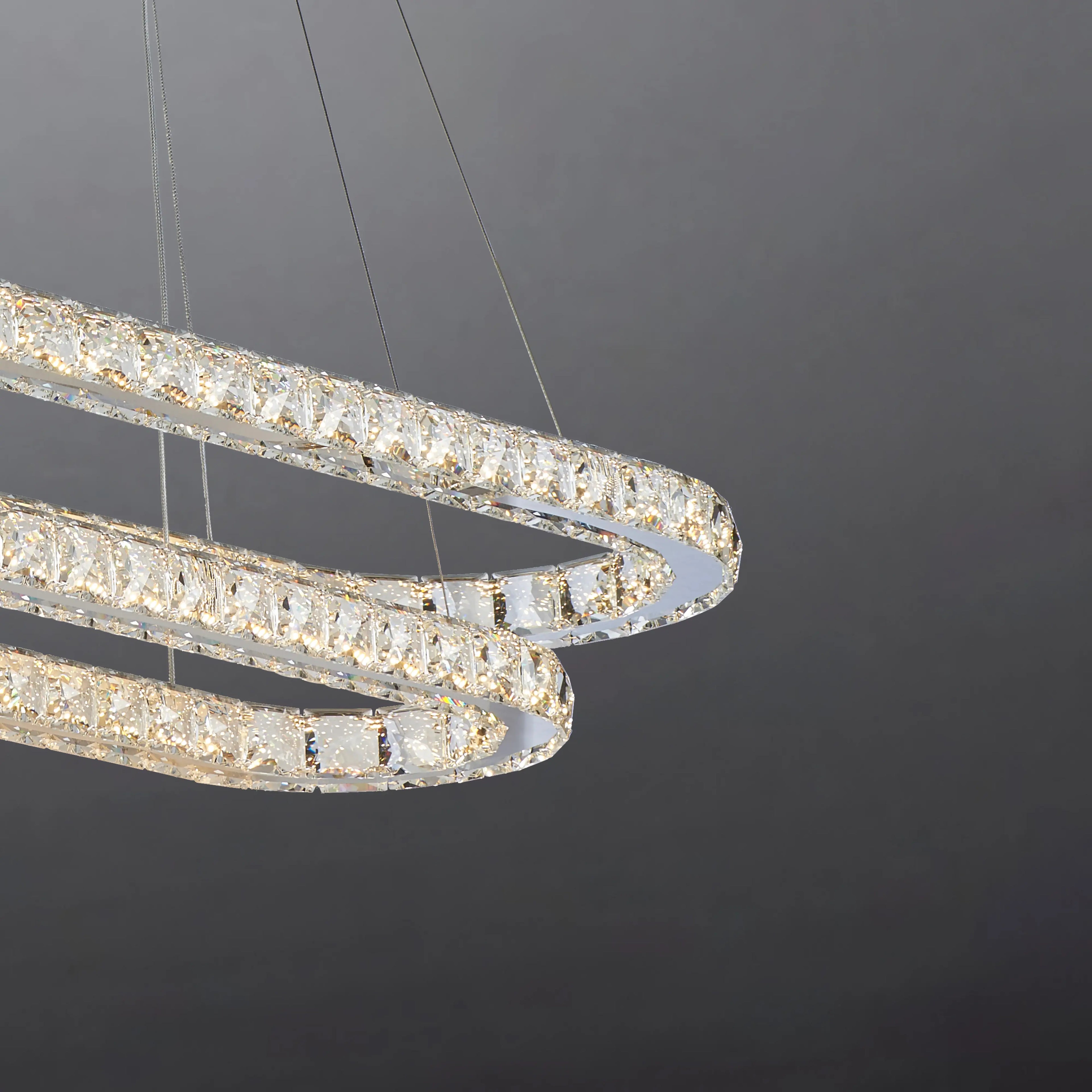 Aura Oval 2 Tier Chandelier - Chandeliers