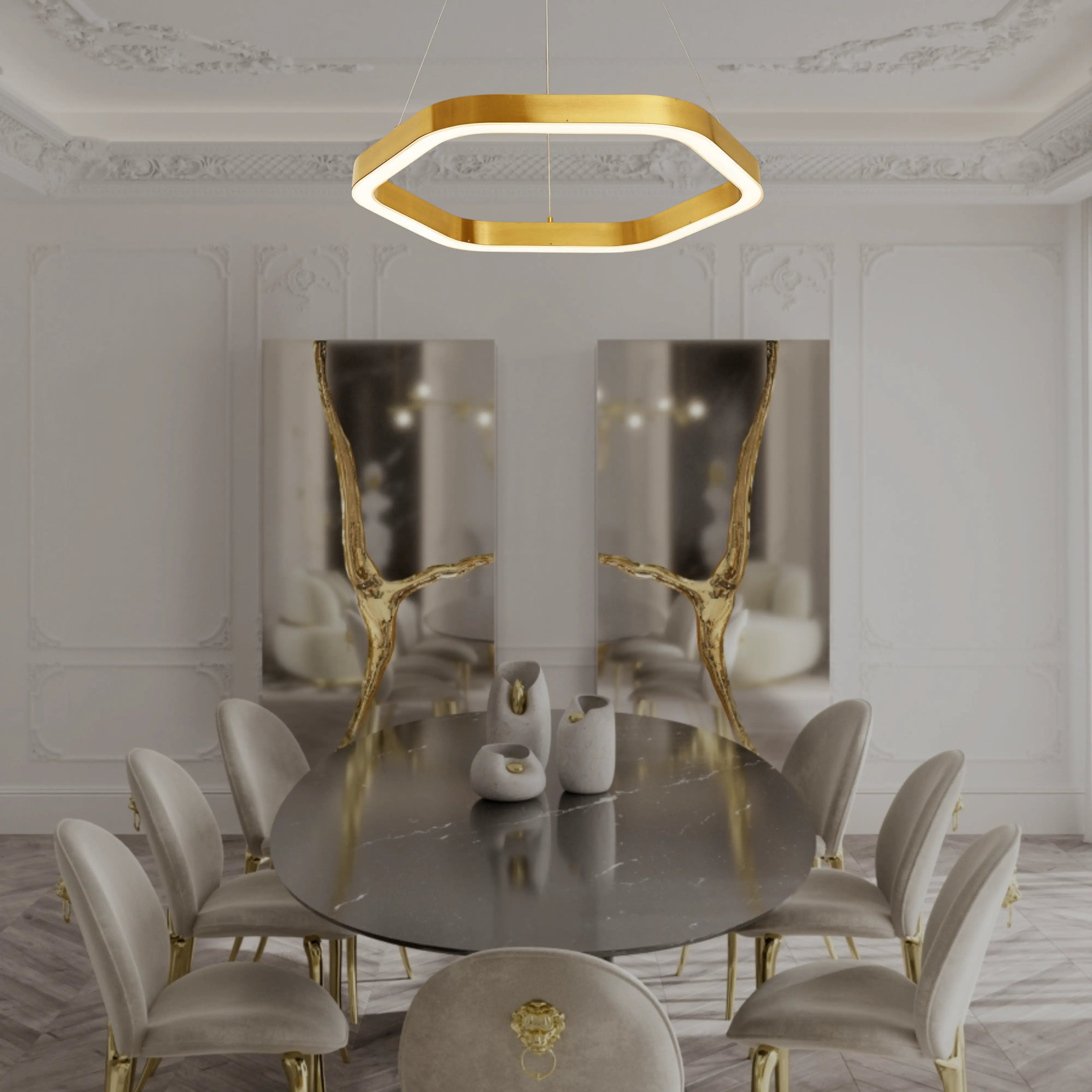 BEDAZZLED HEXAGON CHANDELIER