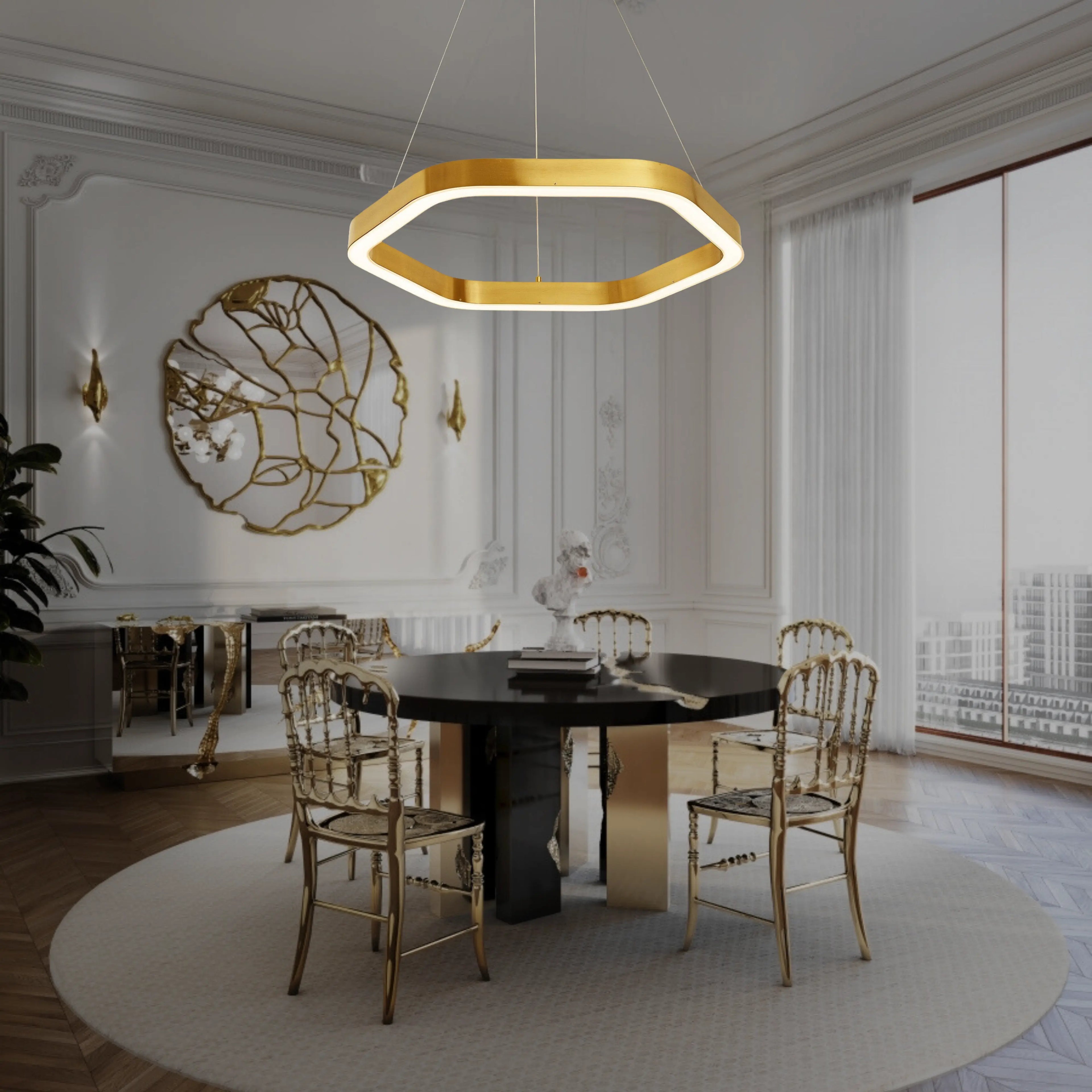 BEDAZZLED HEXAGON CHANDELIER