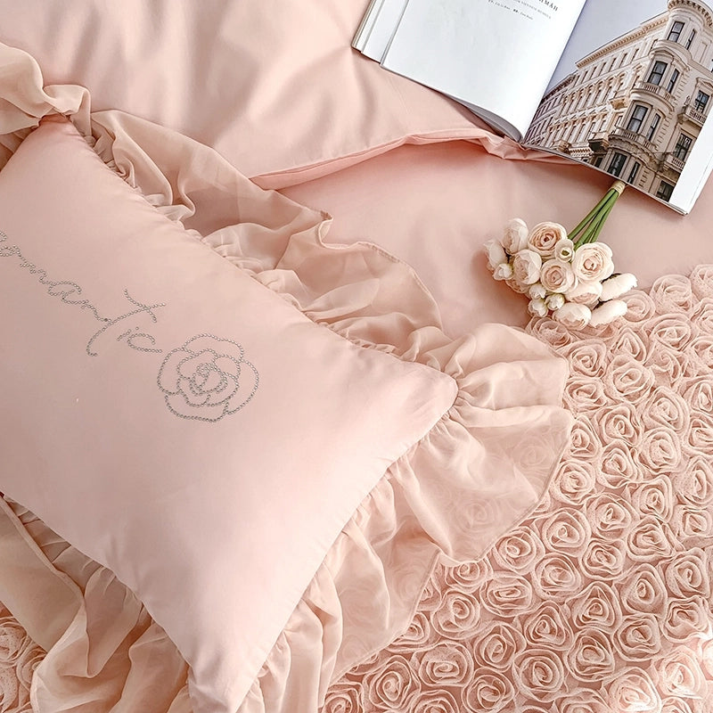LACEY PREMIUM DUVET COVER & SHAMS EGYPTIAN COTTON 1400TC