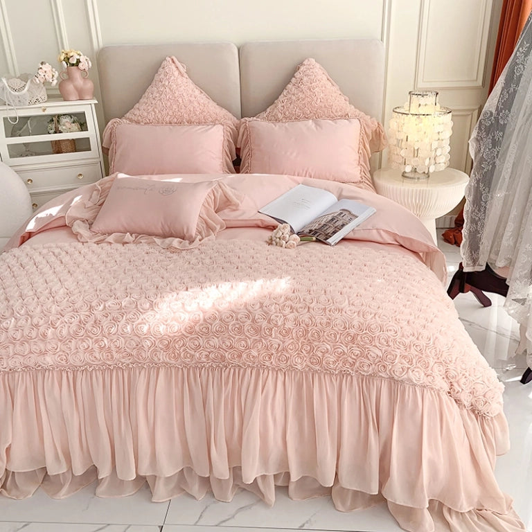 LACEY PREMIUM DUVET COVER & SHAMS EGYPTIAN COTTON 1400TC