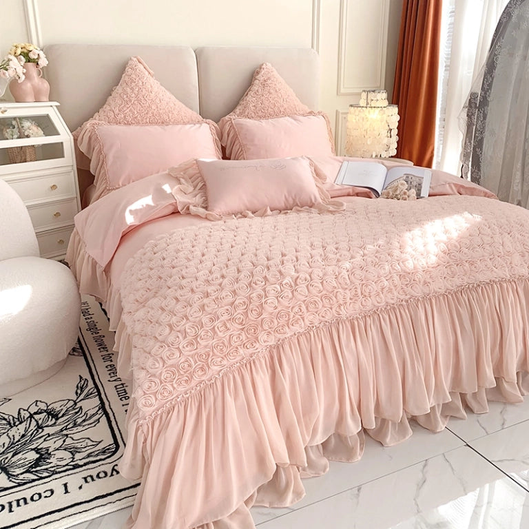 LACEY PREMIUM DUVET COVER & SHAMS EGYPTIAN COTTON 1400TC