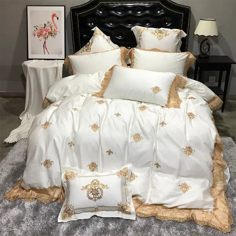 GOLDEN LUXE DUVET COVER & SHAMS EGYPTIAN COTTON 600TC