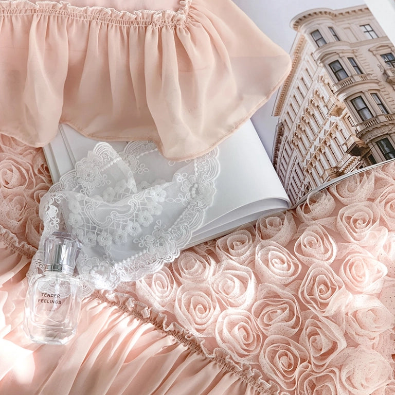 LACEY PREMIUM DUVET COVER & SHAMS EGYPTIAN COTTON 1400TC