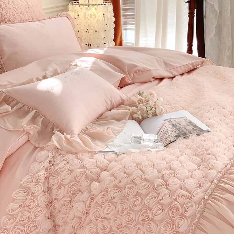 LACEY PREMIUM DUVET COVER & SHAMS EGYPTIAN COTTON 1400TC