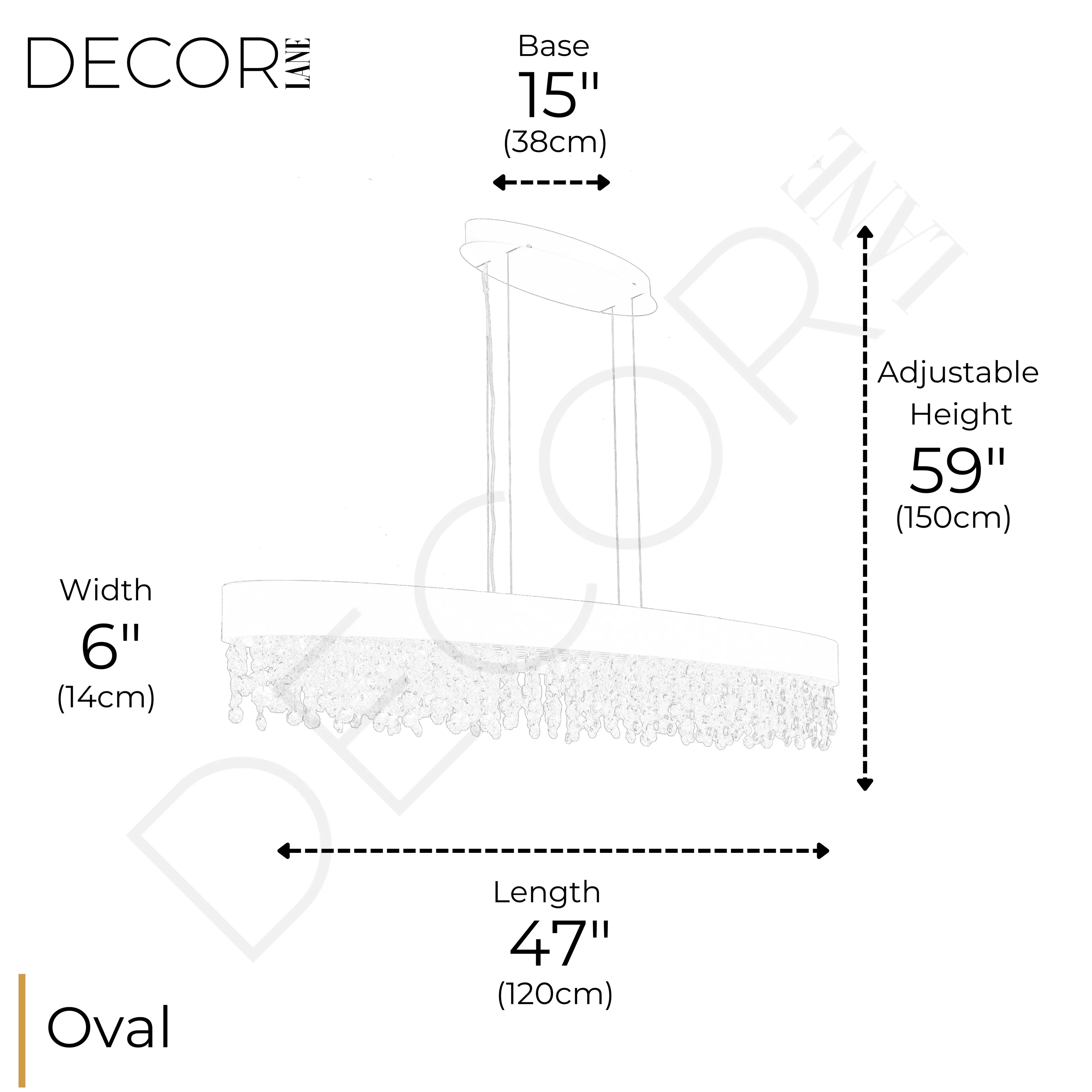 GLITZ OVAL CHANDELIER