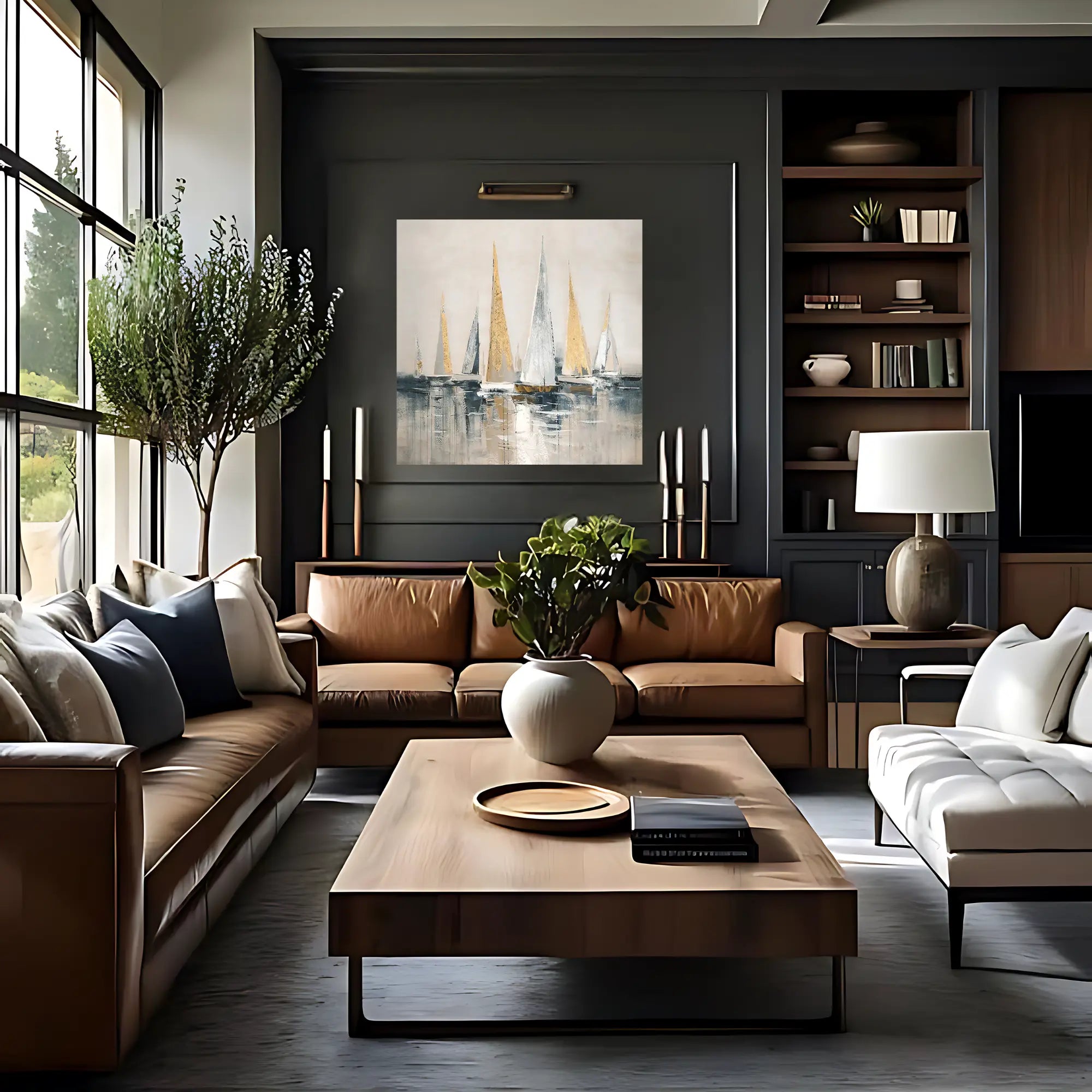 MYSTIC MARINA OIL PAINTING