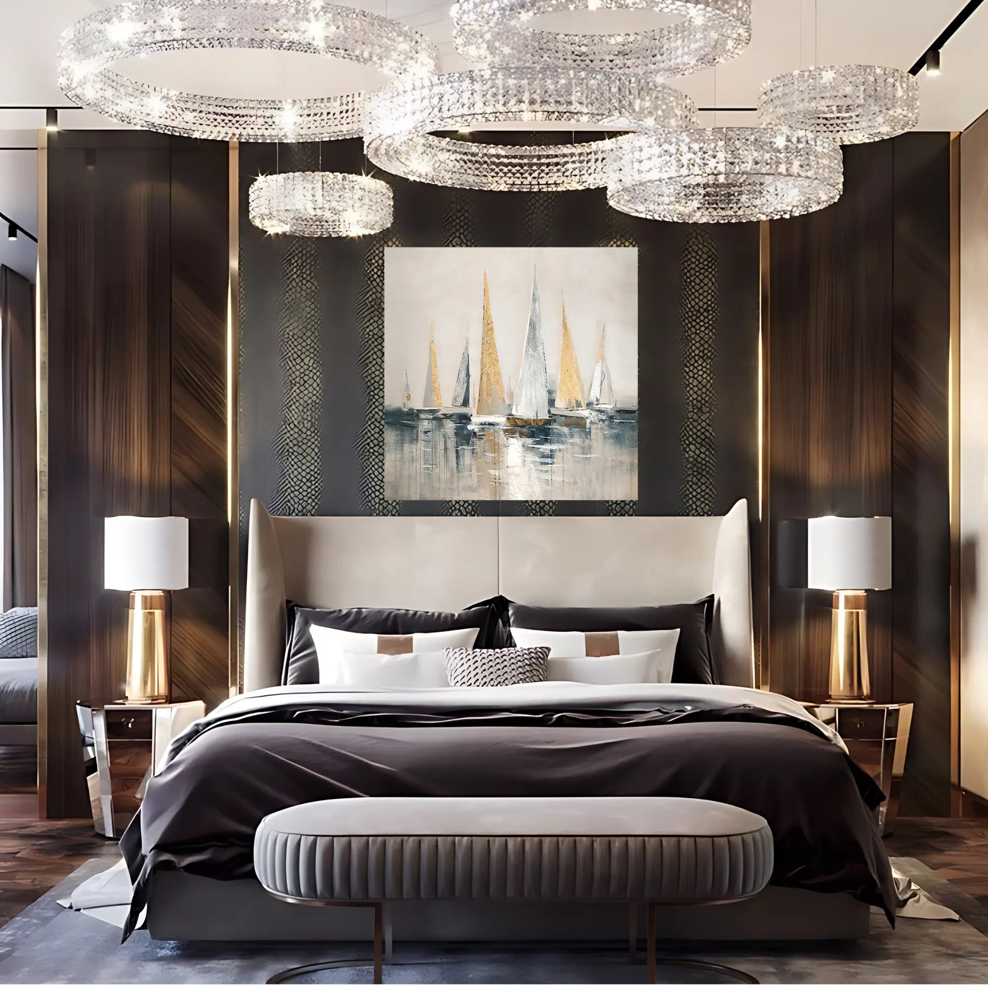 MYSTIC MARINA OIL PAINTING