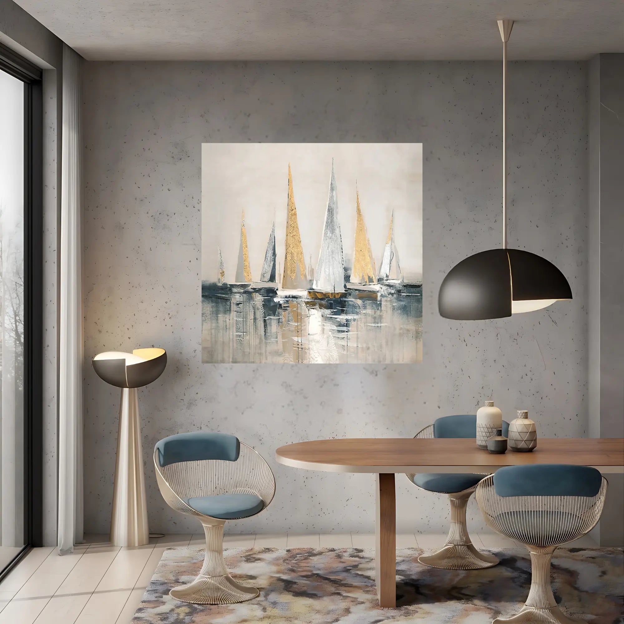 MYSTIC MARINA OIL PAINTING