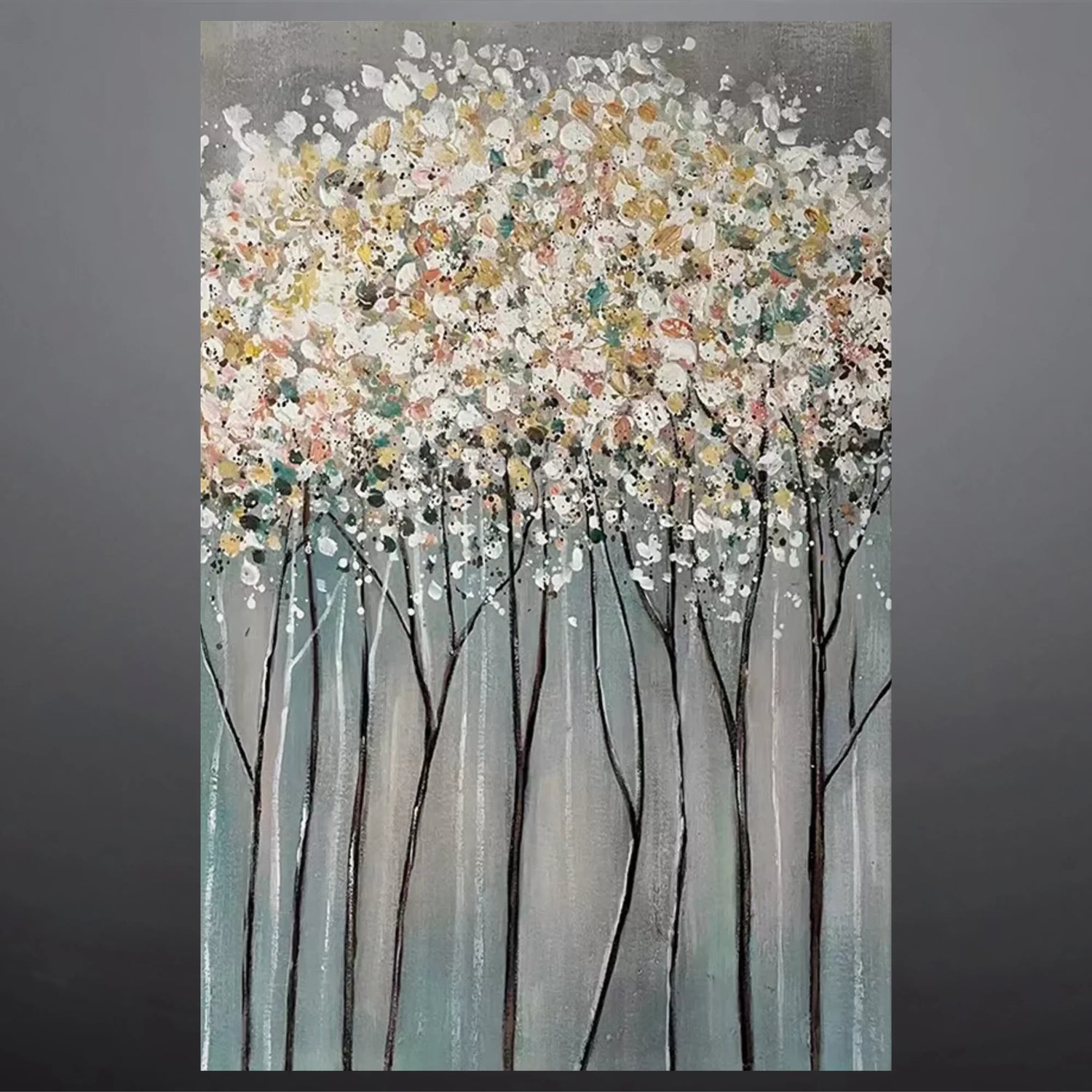 BLOOMING WOODS OIL PAINTING