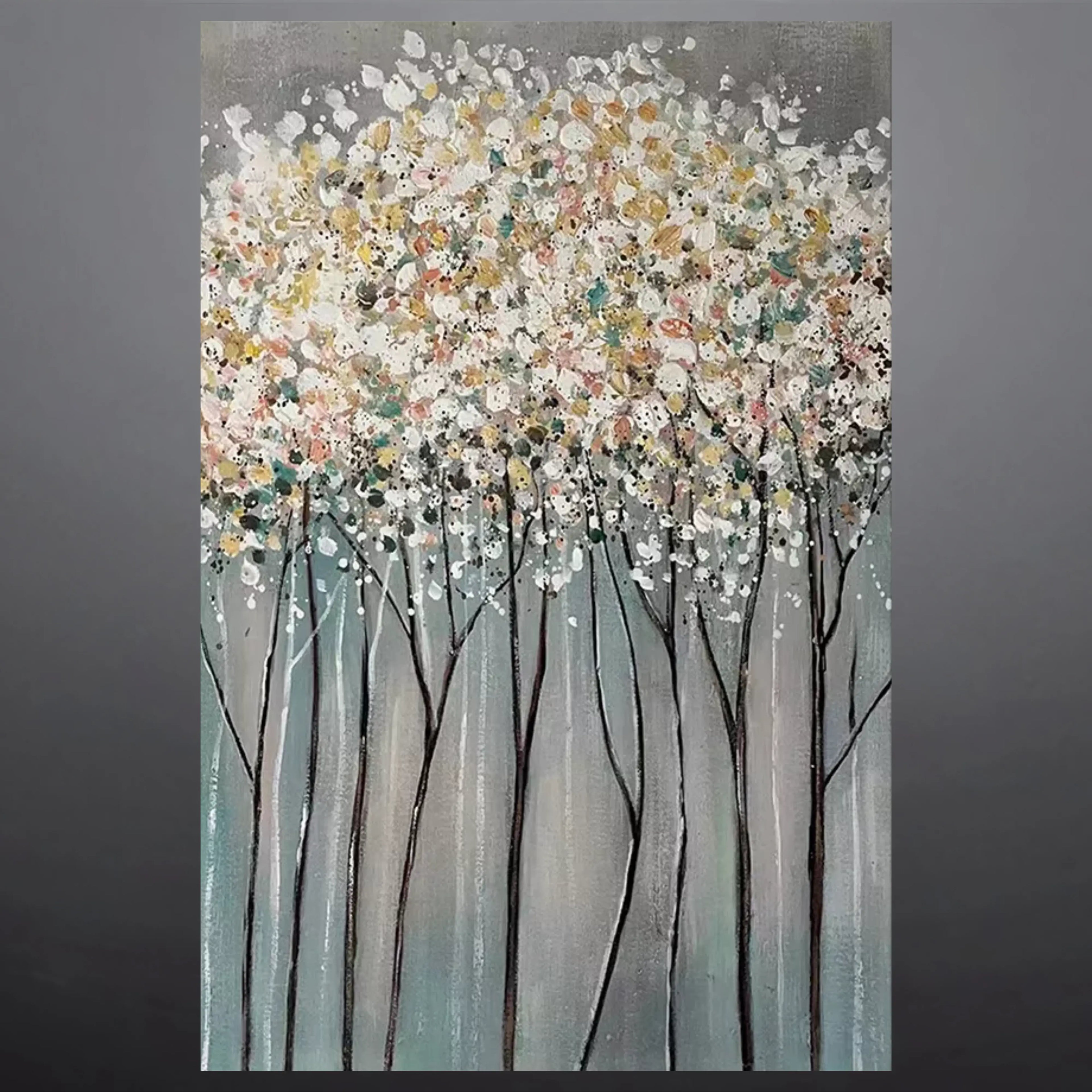 BLOOMING WOODS OIL PAINTING