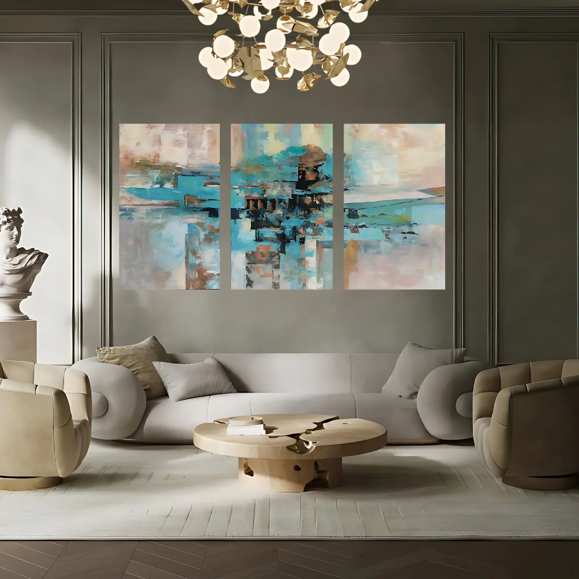 CERULEAN LAYERS OIL PAINTING