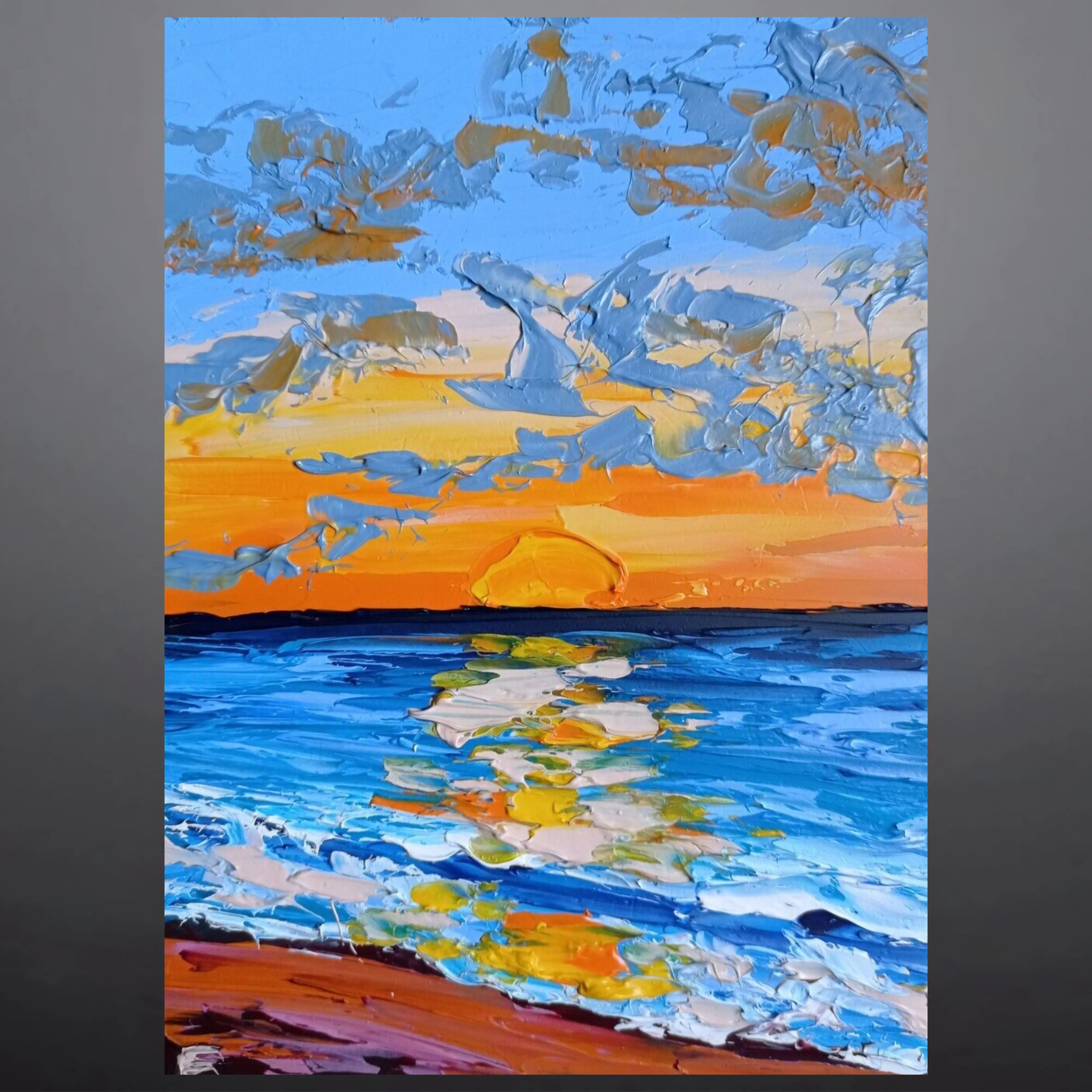 SHORELINE OIL PAINTING