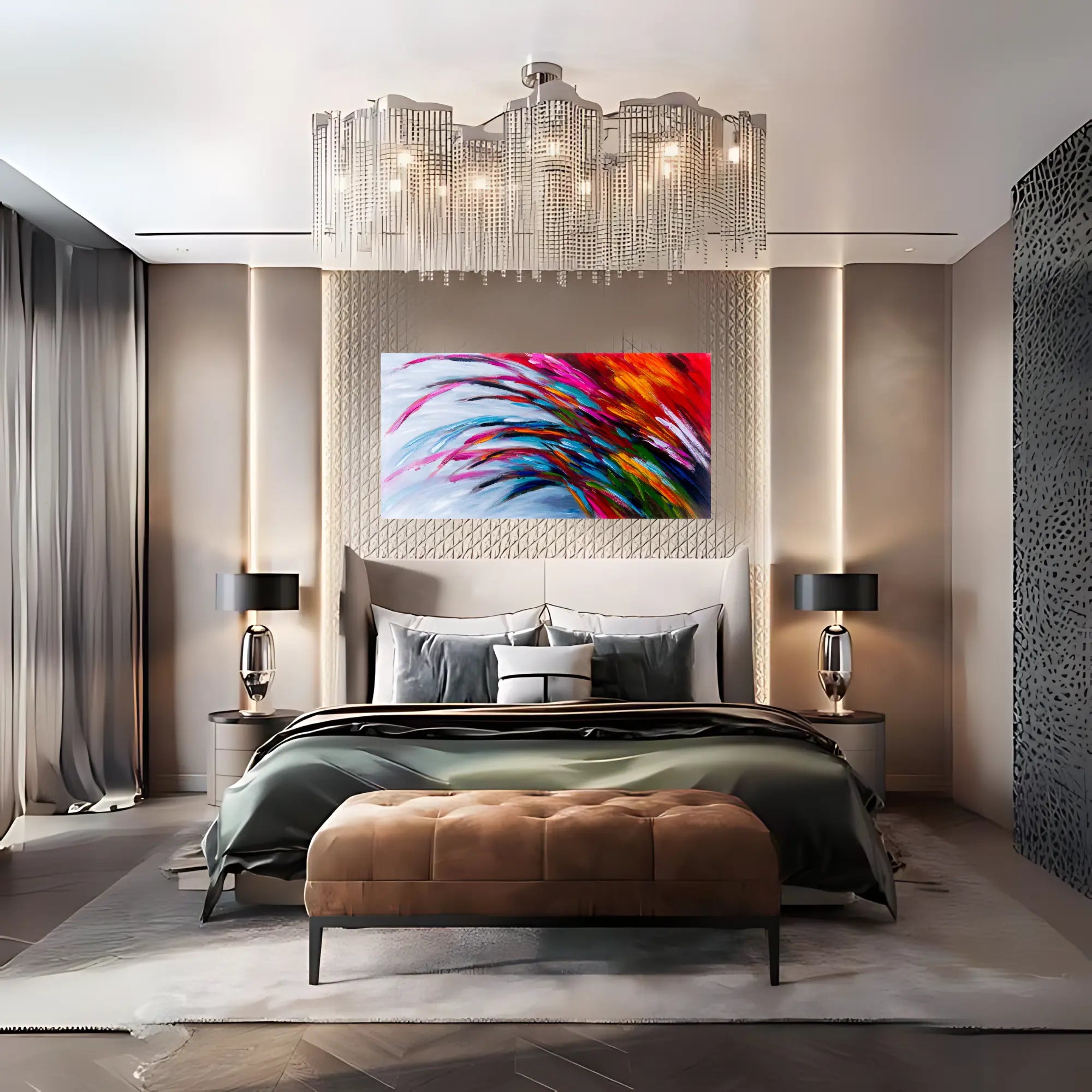 FEATHERS OF BLAZE OIL PAINTING