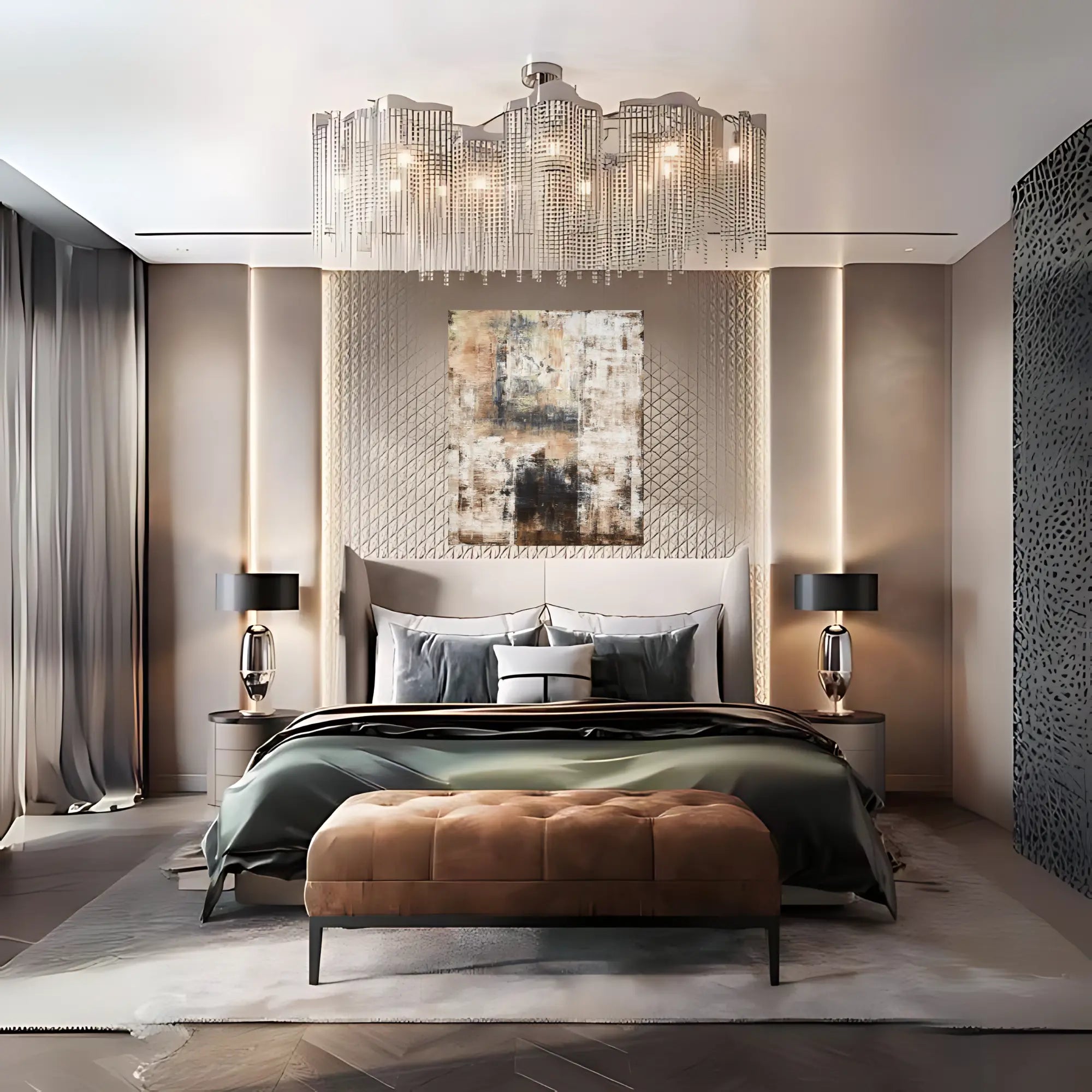 SEPIA MOSAIC OIL PAINTING