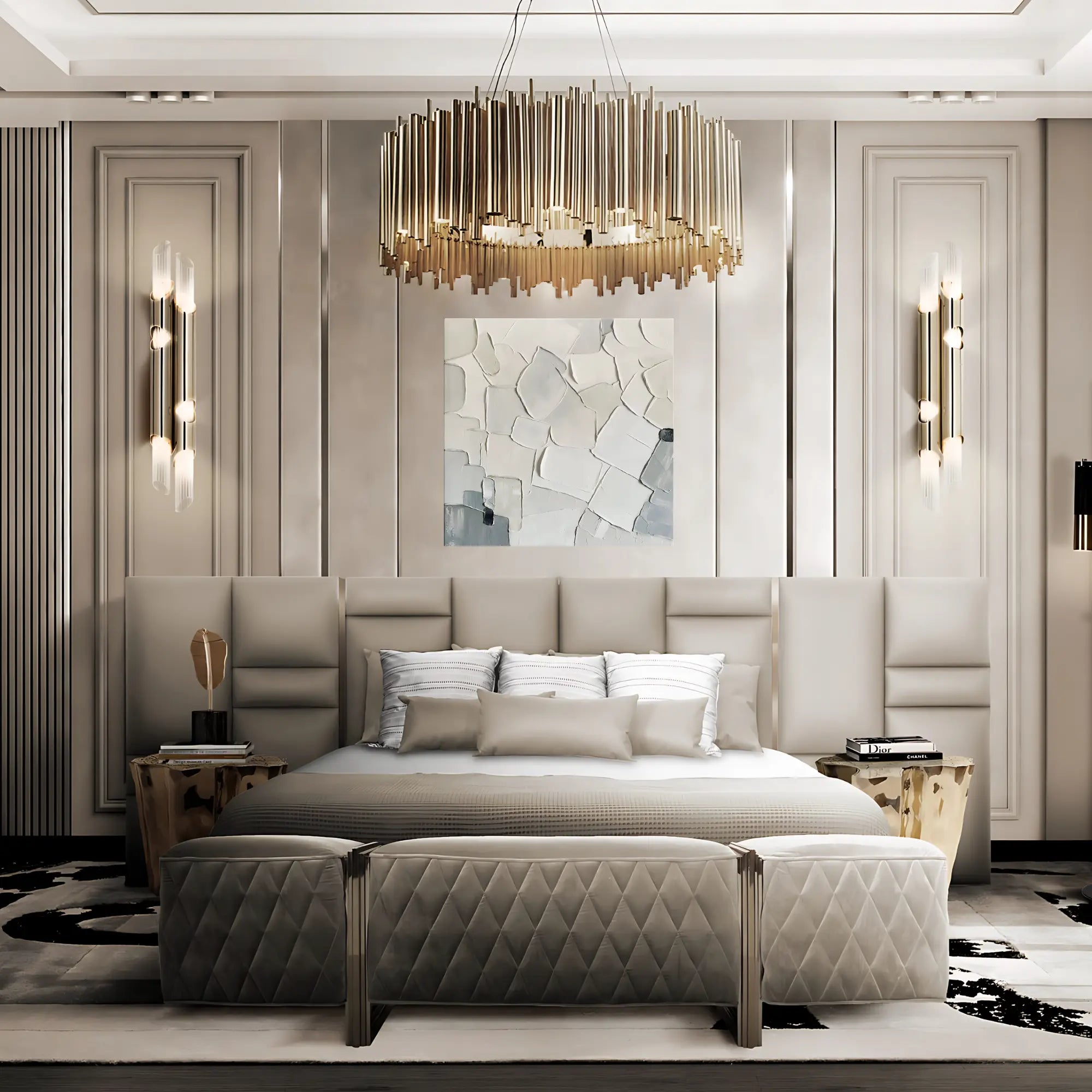 SERENE PATCHWORK OIL PAINTING