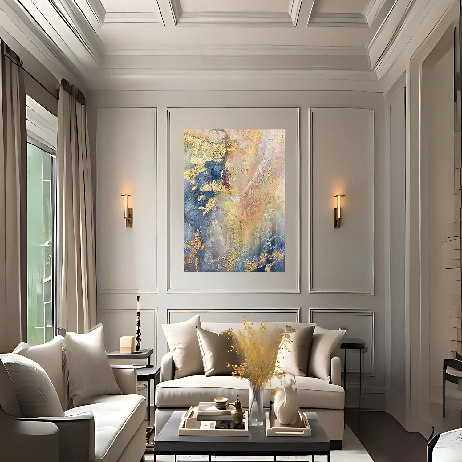 GOLDEN AZURE OIL PAINTING