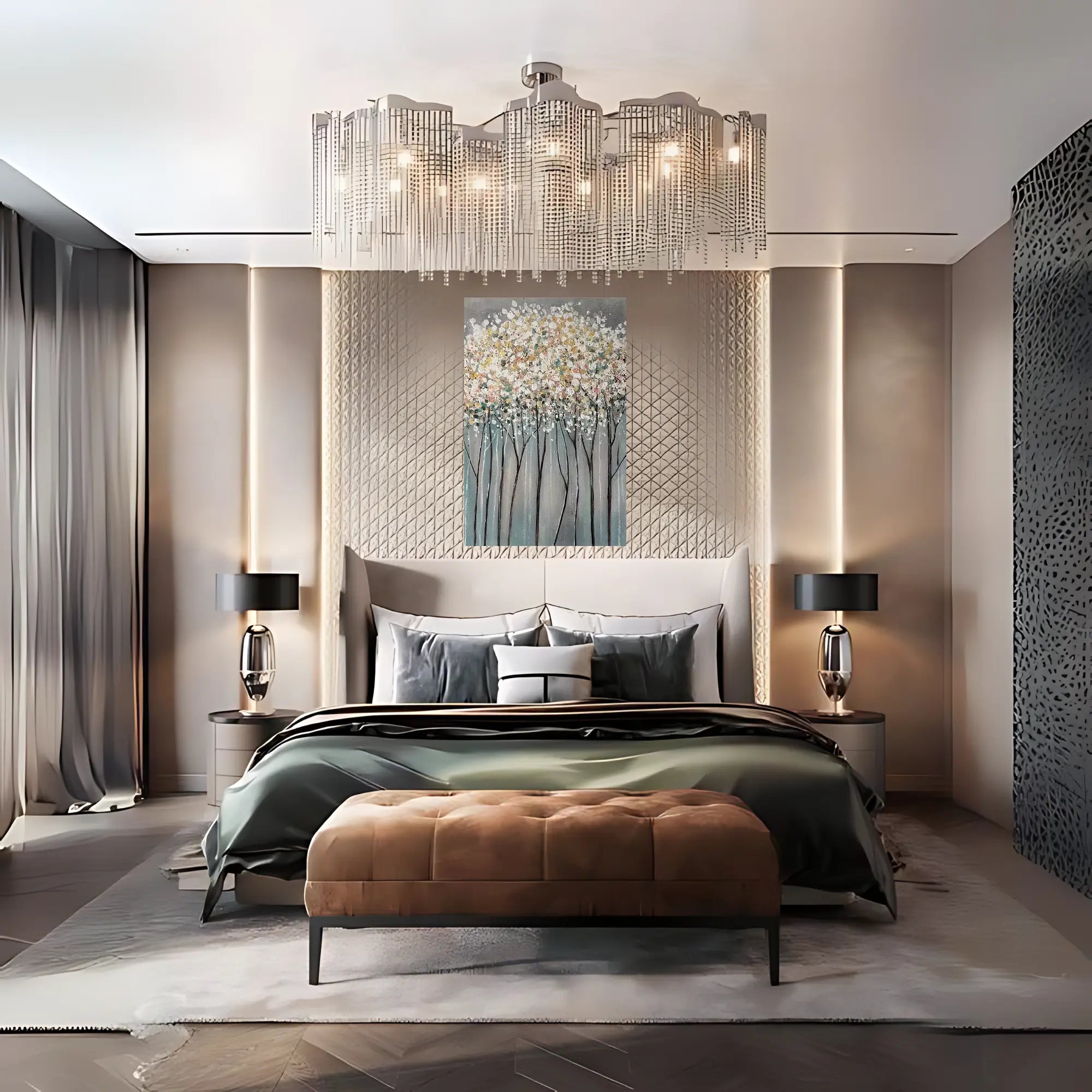 BLOOMING WOODS OIL PAINTING