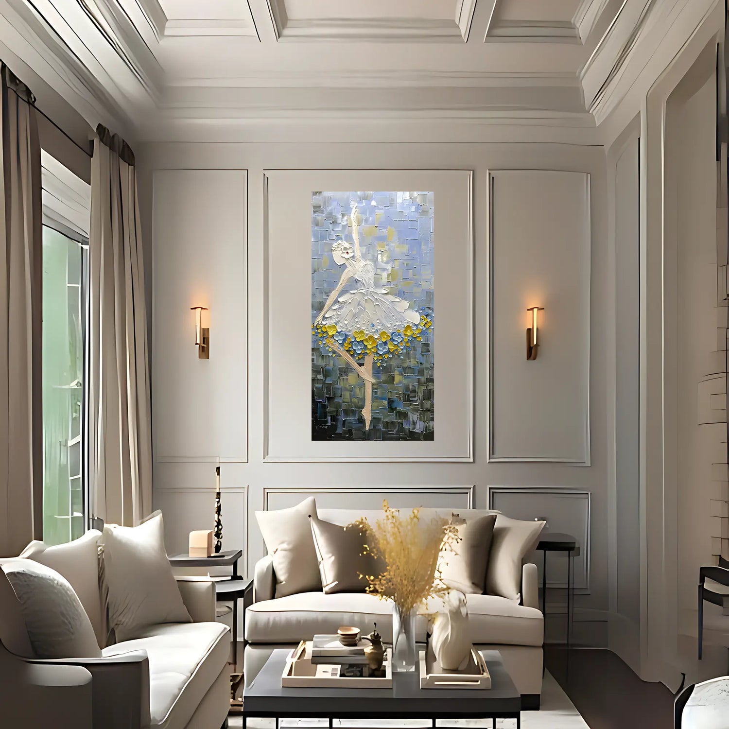 WHIMSICAL PIROUETTE OIL PAINTING